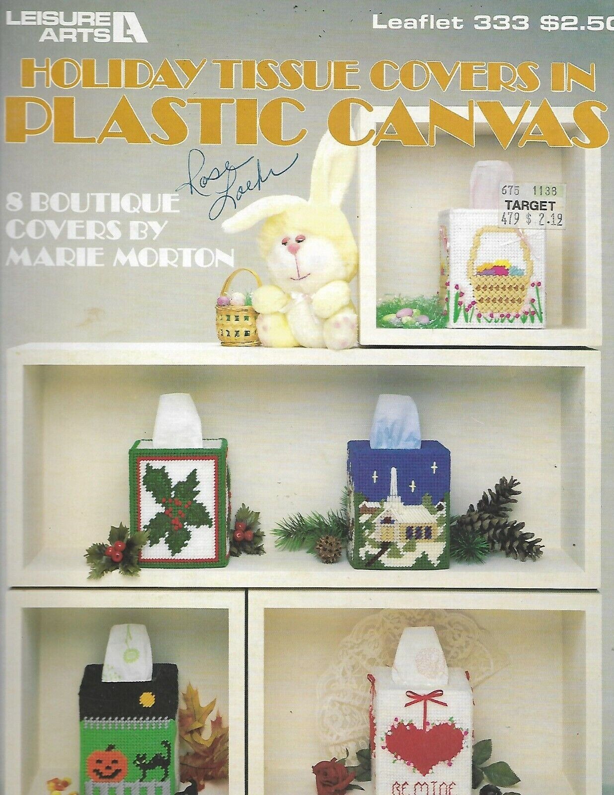 Holiday Tissue Covers in plastic canvas pattern booklet