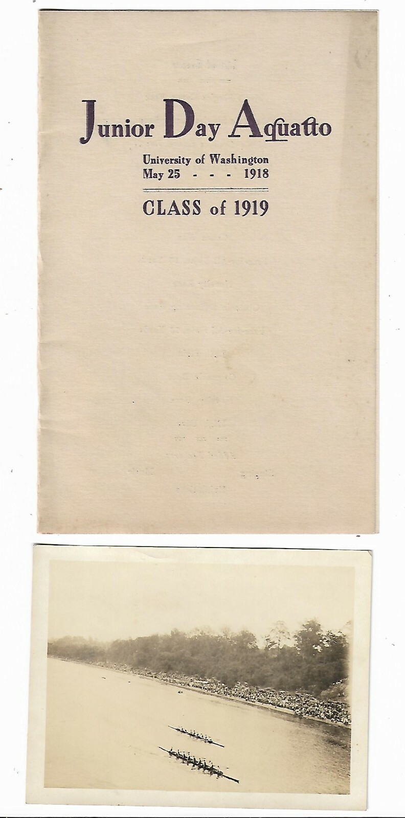 1918 Program PX Junior Day Aquatto University Washington Water Sports Canoe Race