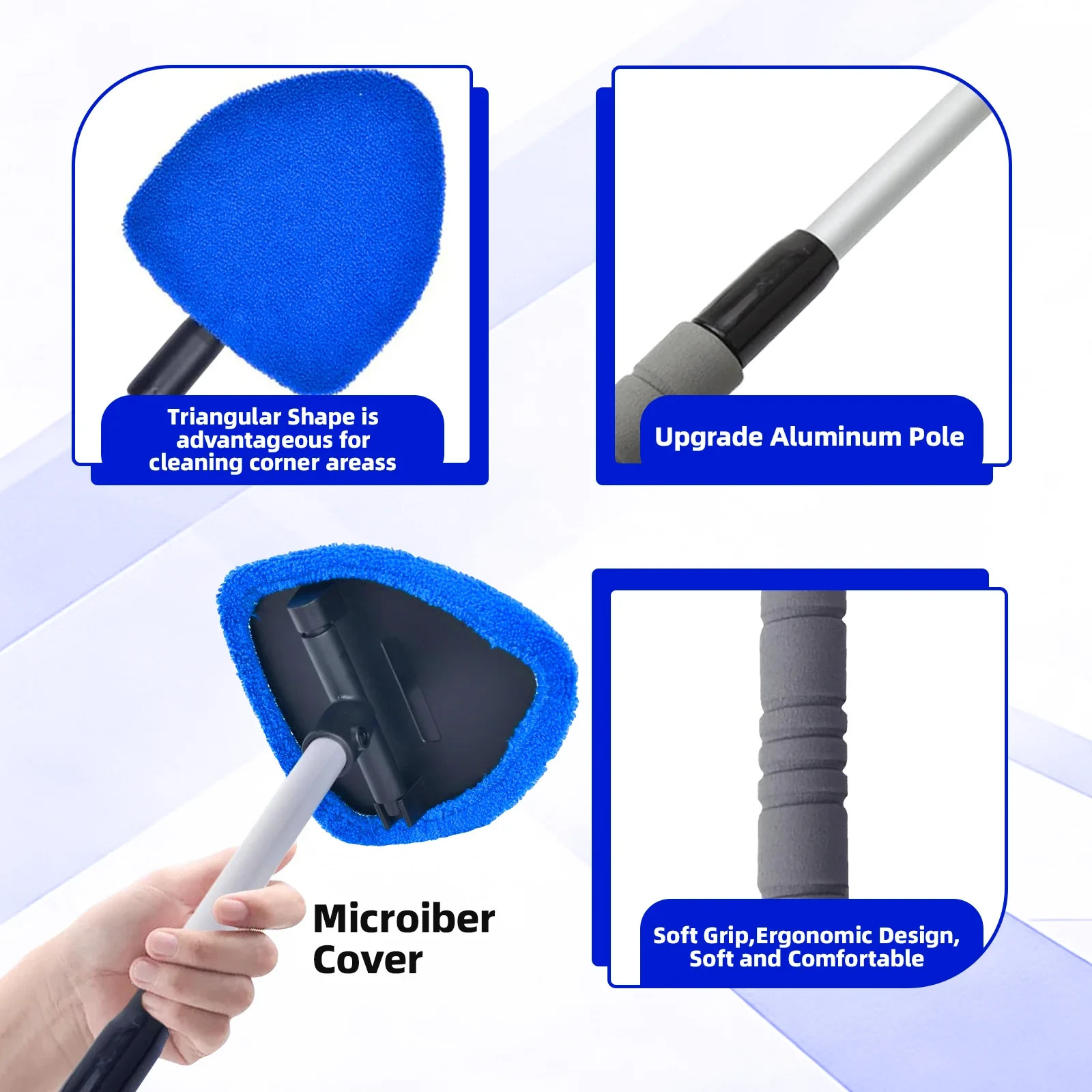 Windshield Cleaner Wand Microfiber Car Inside Window Cleaning Tool Anti Fog 2026