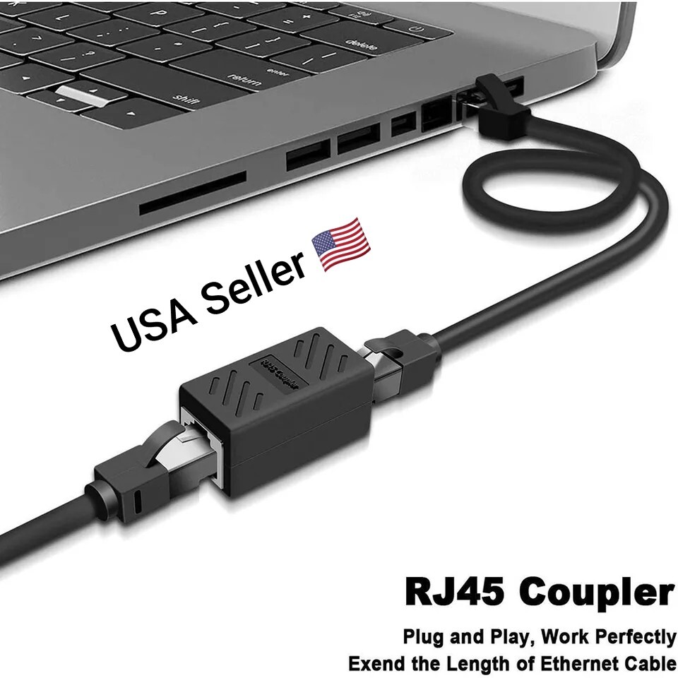 RJ45 Ethernet Cable Extender Coupler Splitter Connector LAN Network Cat6 Cat5 US
