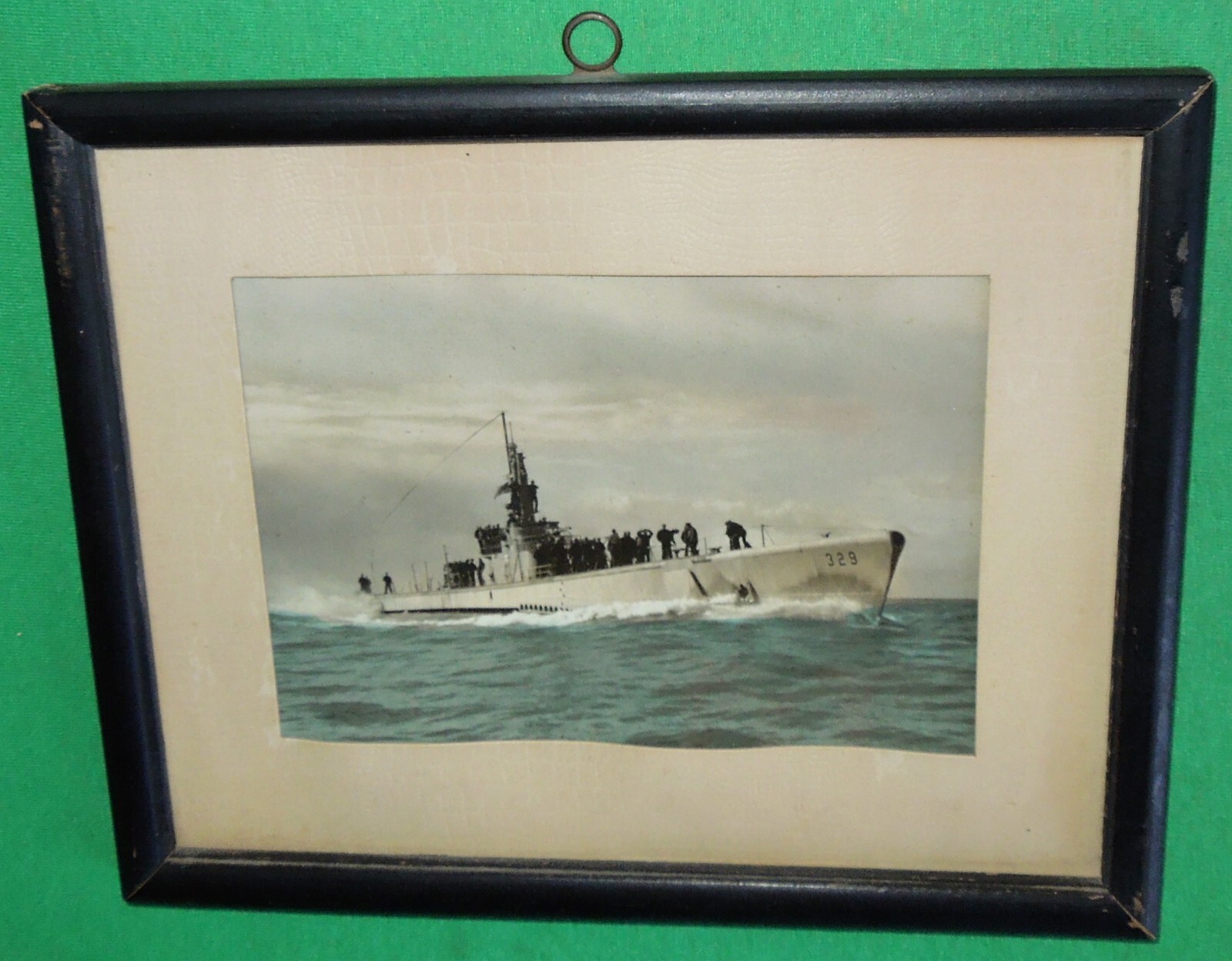 Vintage USS Chub SS-323 Colorized 6.25" x 4.5" Glass-Framed Photo