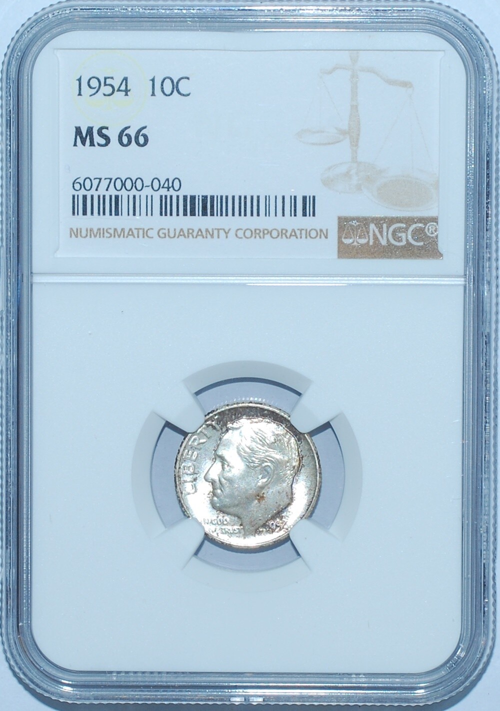 1954 NGC MS66 Roosevelt Silver Dime