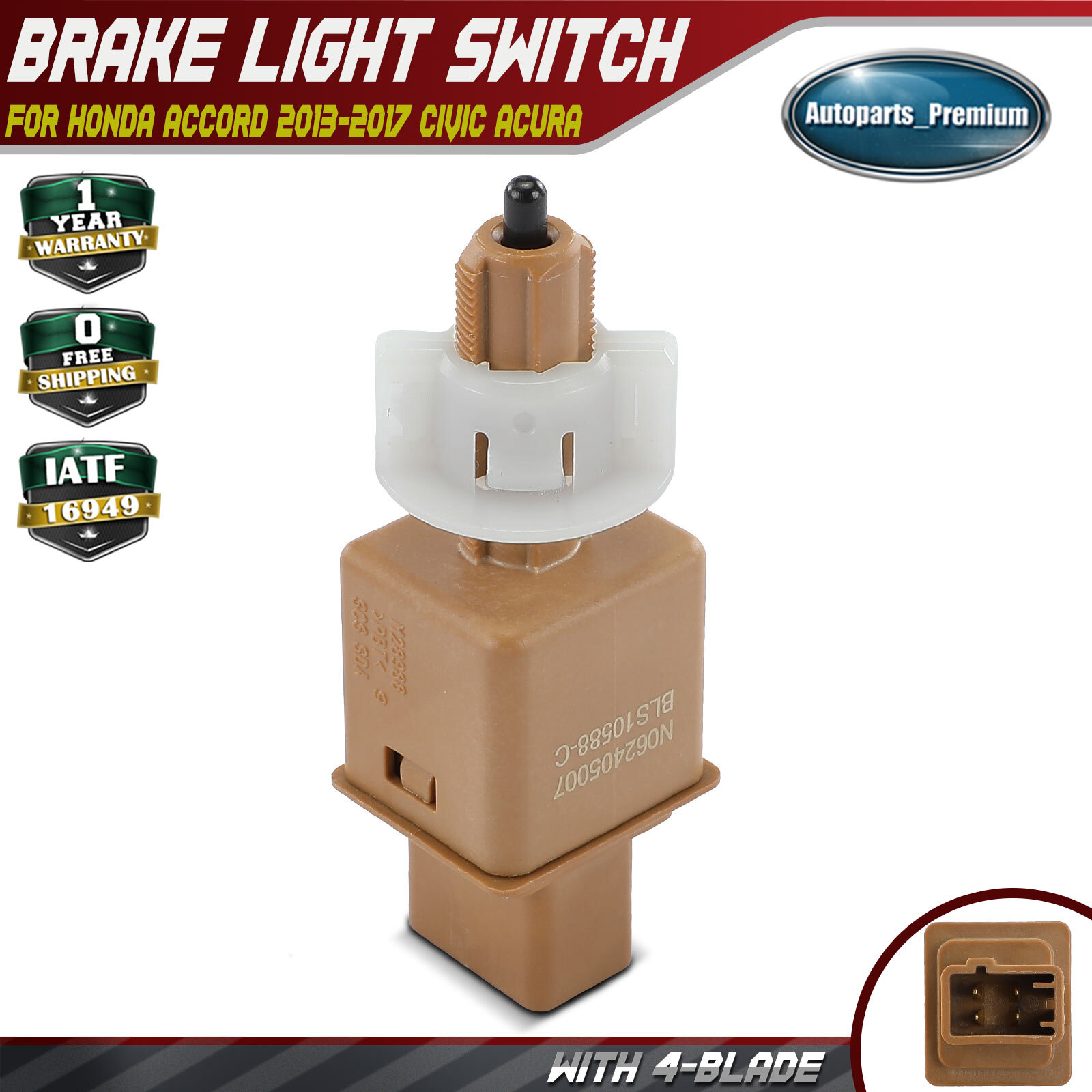 Brake Light Switch Pedal Position Sensor for Honda Accord 2013-2017 Civic Acura