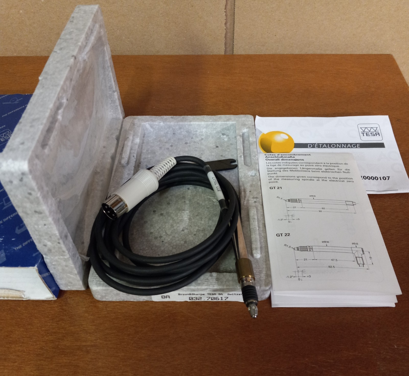 Brown & Sharpe, TESA 032.70617, GT21 transducer probe, new (open box).