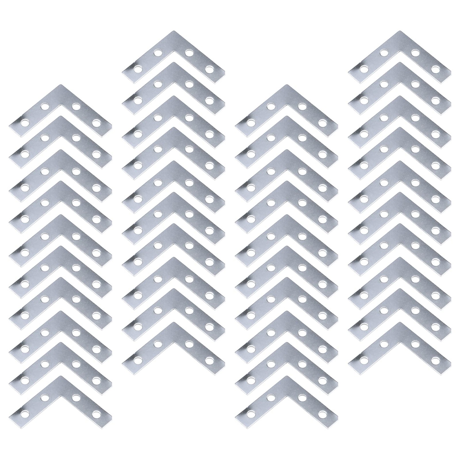 Wealrit Pack of 40 Silver L Shape Bracket Joint 1.5"x 1.5"x0.35",