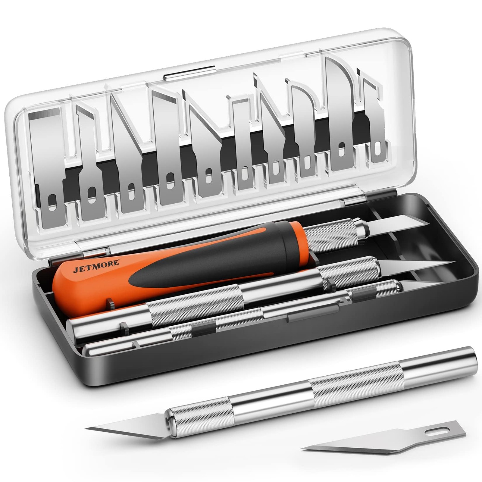 16 Pcs Exacto Knife Set, 3 Craft Knife and 13 SK5 Steel Blades, Precision Hob...