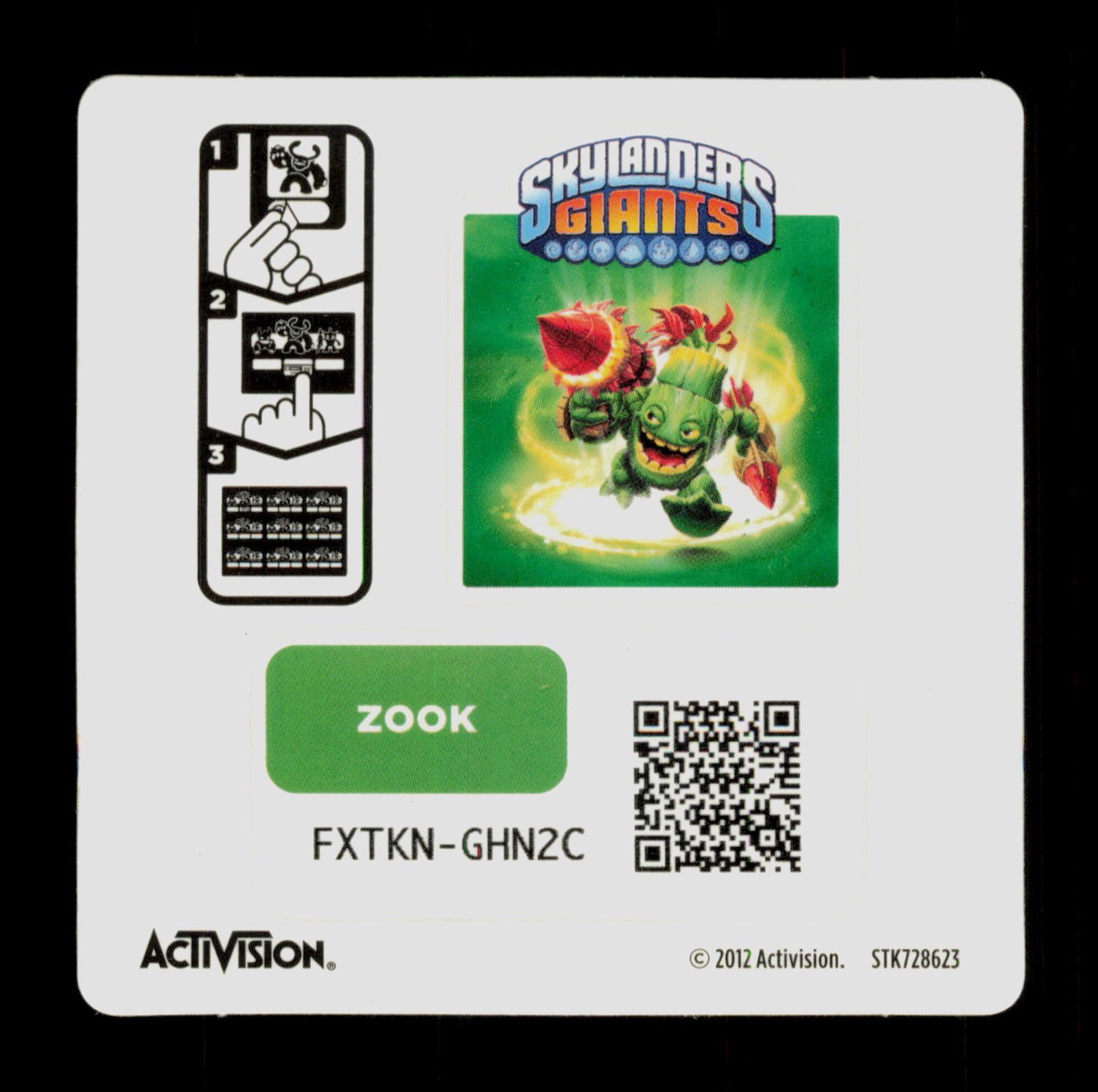 Zook Skylanders Giants 2012 Activision Sticker