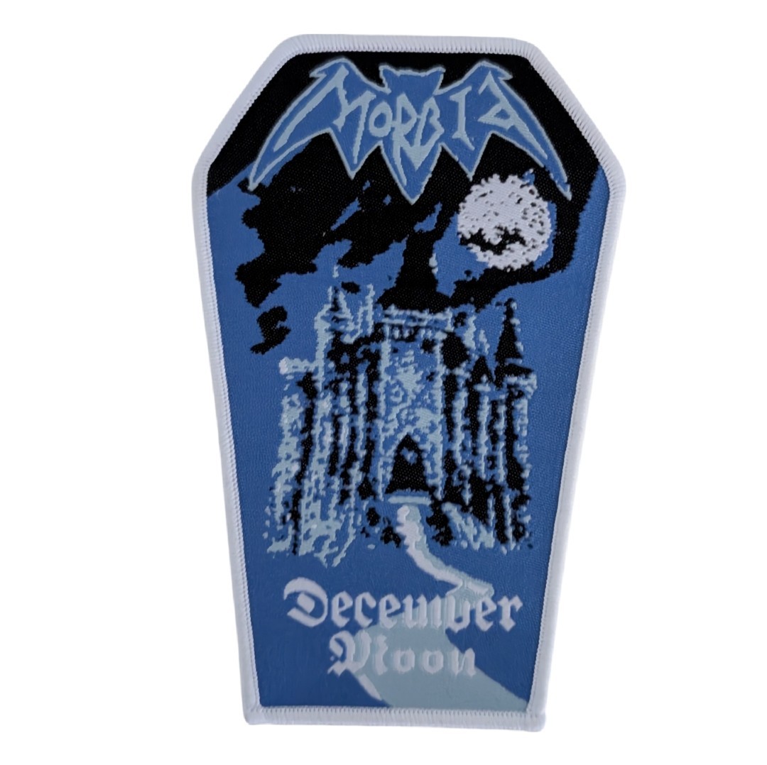 Morbid December Moon Coffin Patch, Morbid Iron On Printed Patch, Black Metal