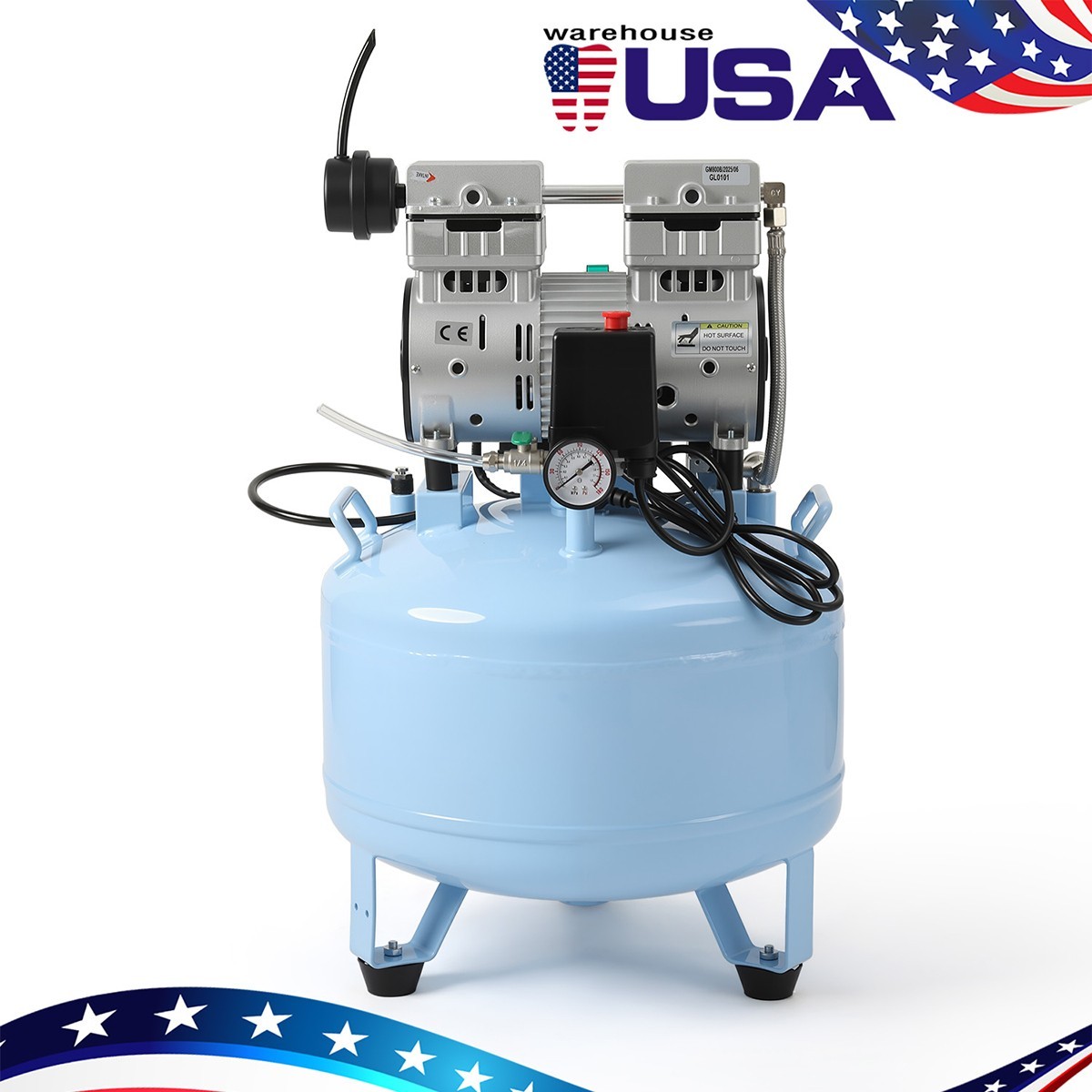40L Dental Silent Oil-Free Air Compressor Portable Medical Pump For Dental Chair