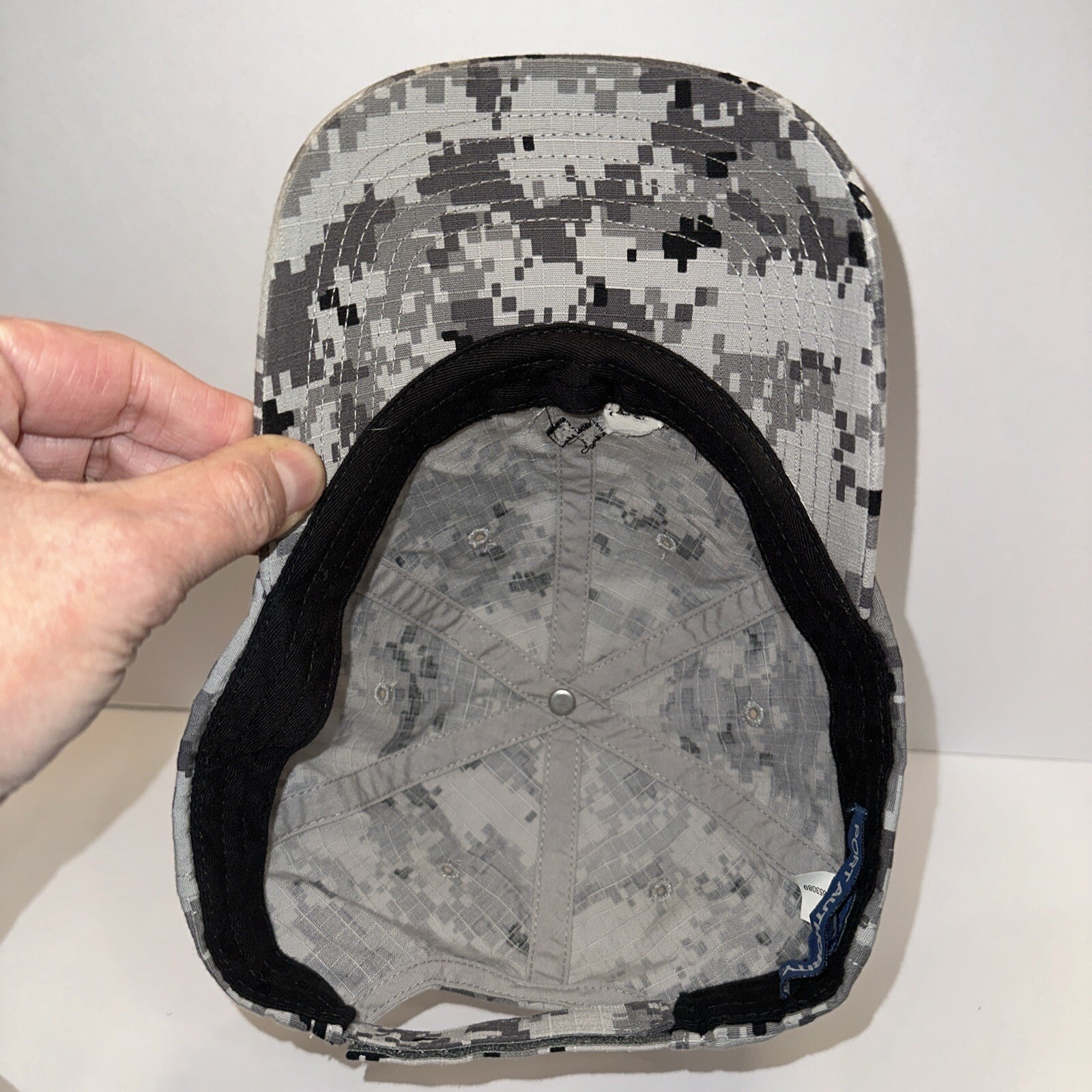 Cadillac Casting INC Gray black Hat Cap Digital Camouflage Hook Loop OSFA