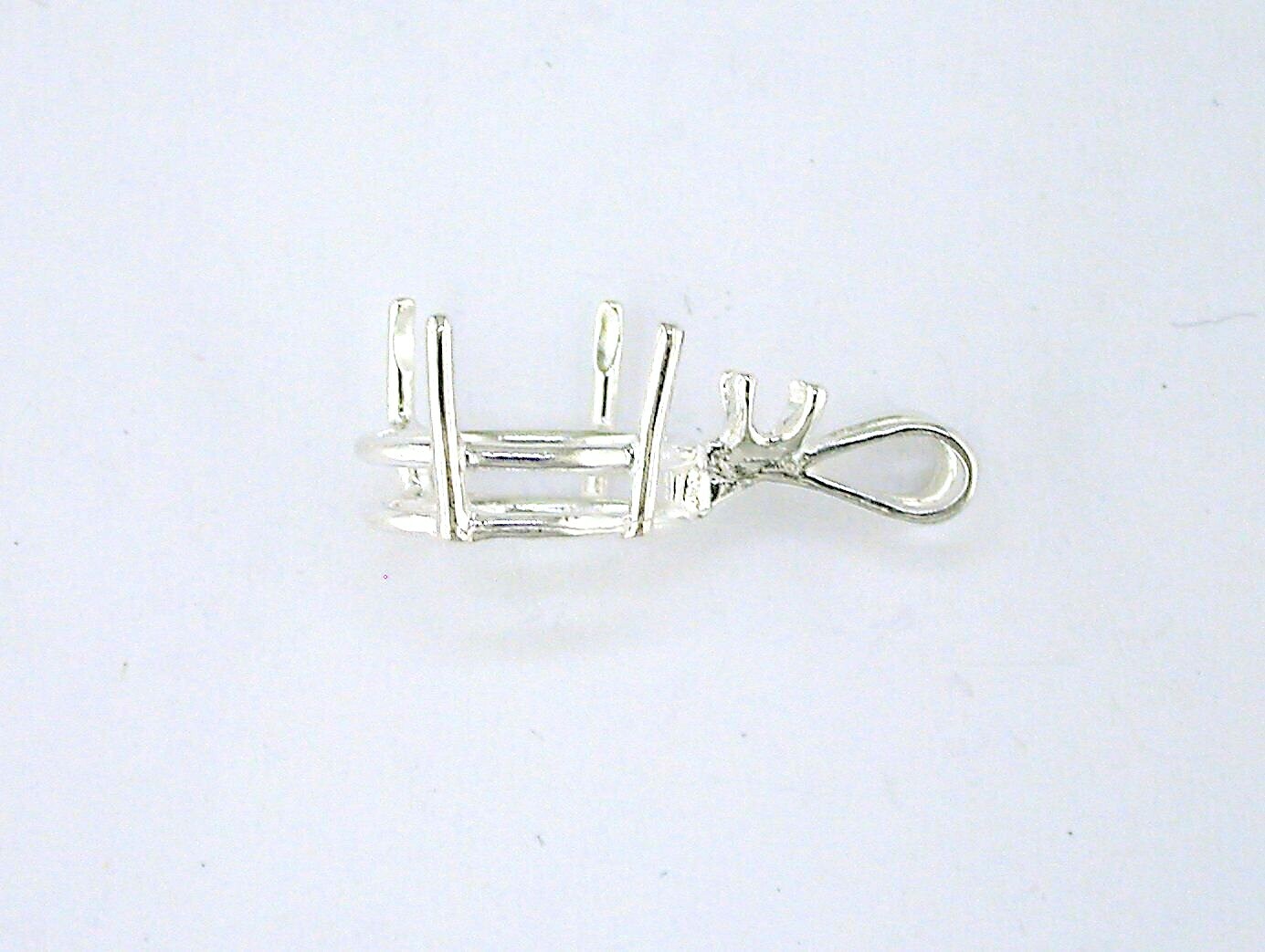 Oval Single Accent Pendant Setting Sterling Silver