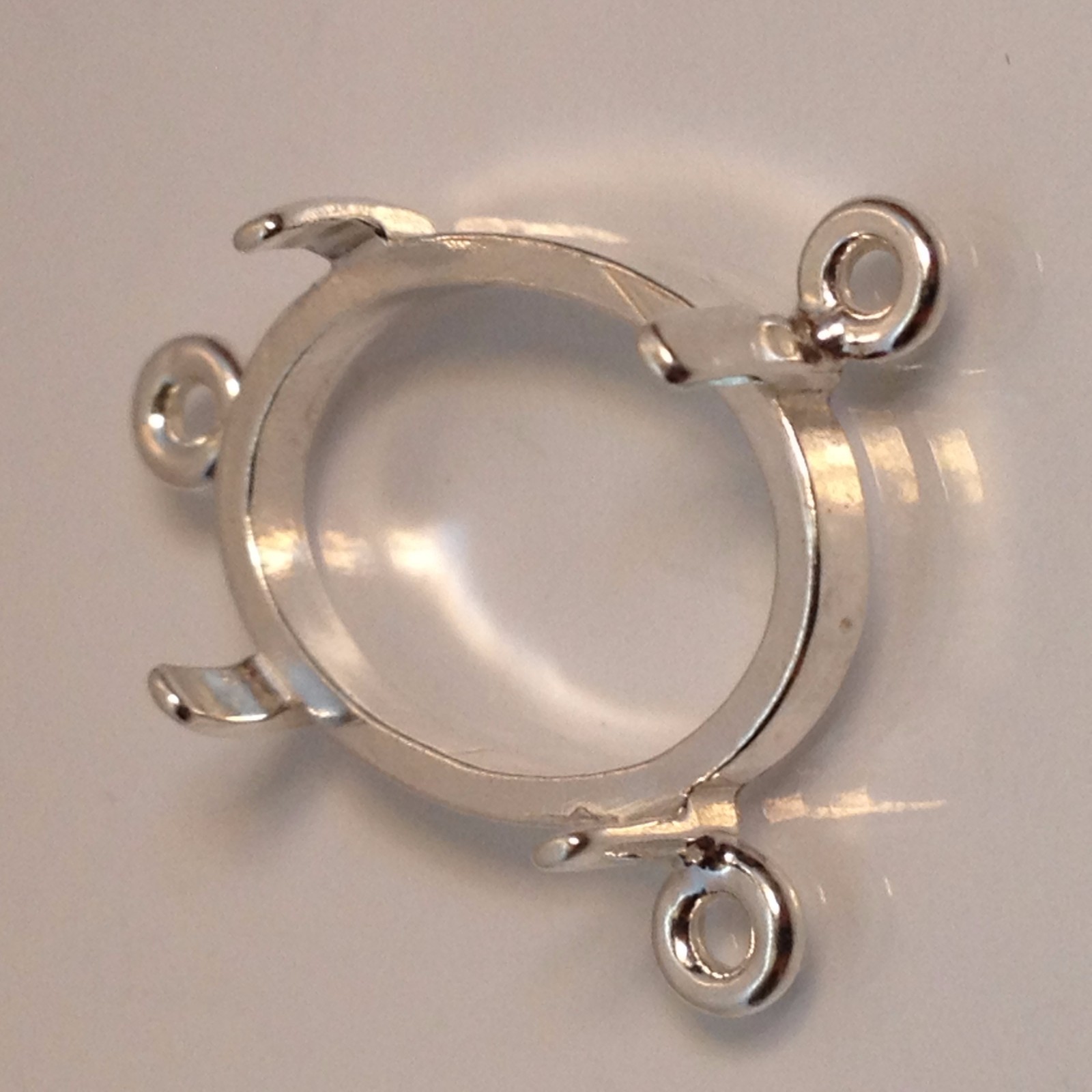 Oval Cab Sterling Silver "Y" Style Dangle Link Setting (7x5mm -18x13mm)