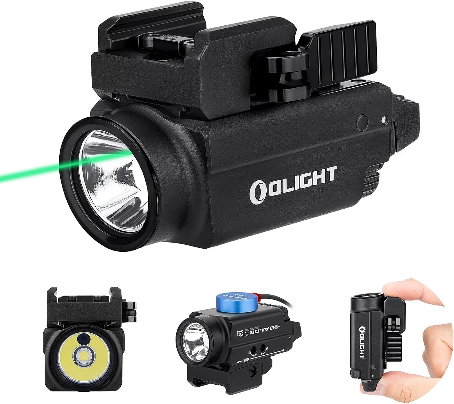 OLIGHT Baldr S 800 Lumens Compact Rail Mount Weaponlight with Green Beam