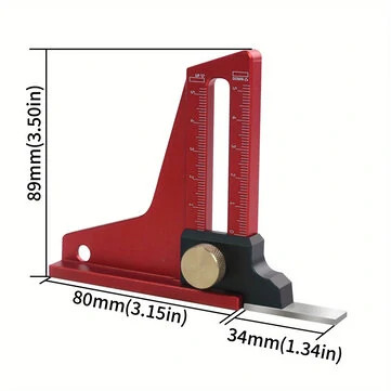 Woodworking Depth Gauge Versatile 0-50mm Dual Scale Precision Tool for Easy Rout