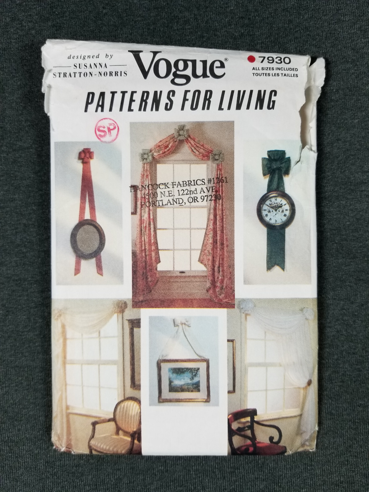 Vogue Pattern #7930 ~ Susanna Stratton-Norris Curtains & Hanging Bows ~ FF/UC