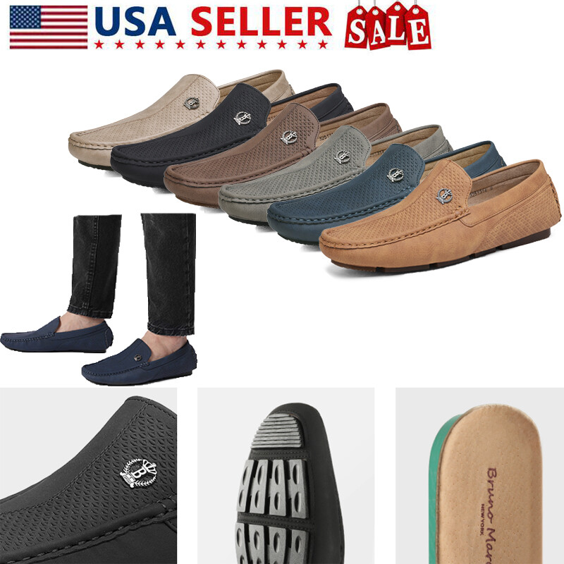 Men Driving Loafers Dress Shoes Casual Slip On Flat Moccasins Shoes Size 6.5-13