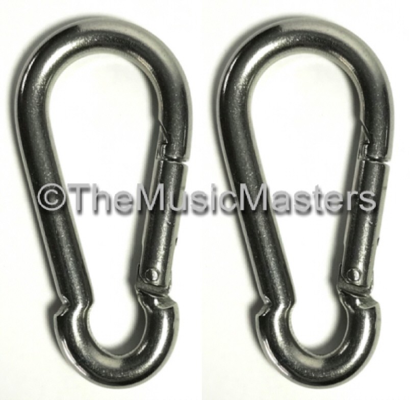 NEW (2) Stainless Steel 3 1/8" Spring Hook Boat Marine Rope Dock Line Chain Link