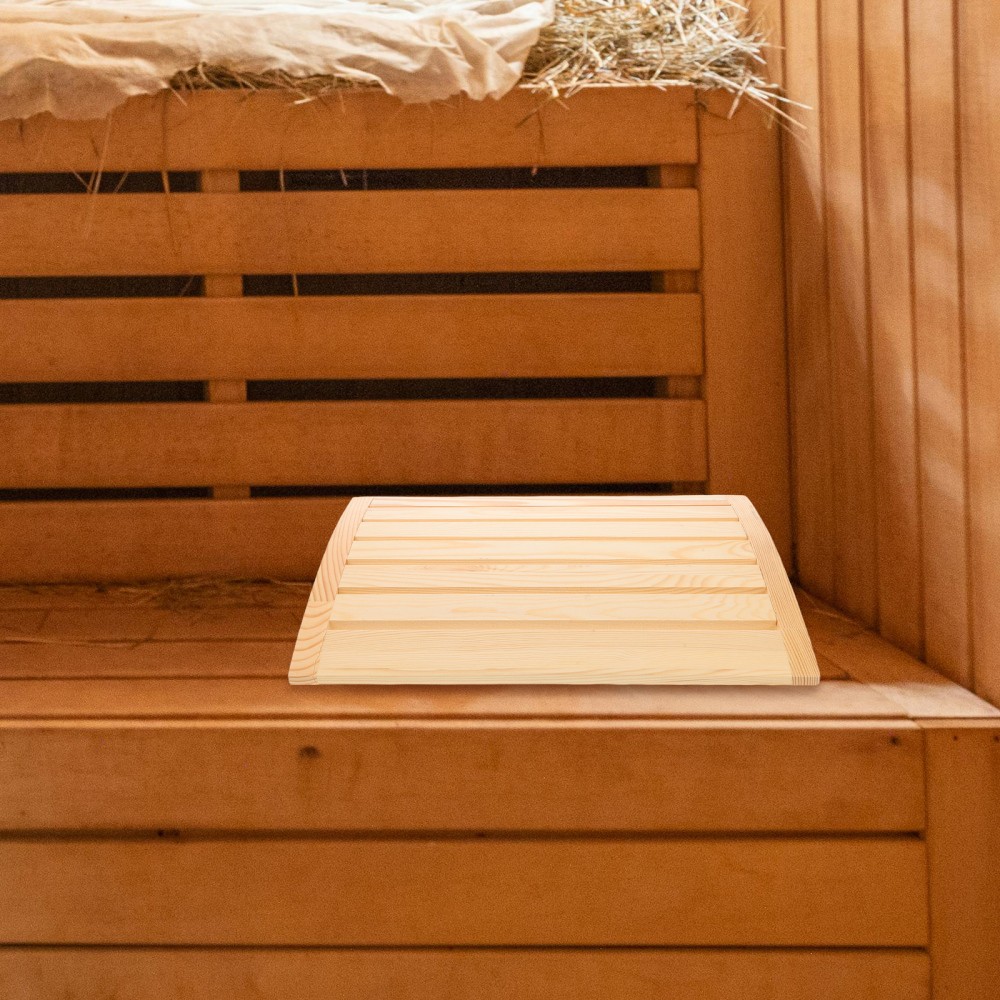 Natural Wooden Sauna Pillow Headrest - Ergonomic Sauna Cushion For Neck And