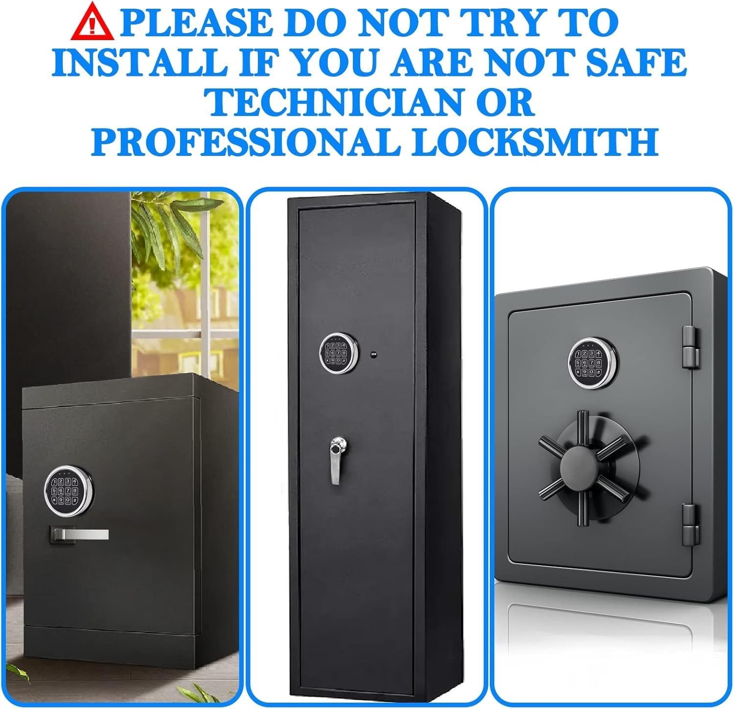 Gun Safe Lock Replacement Chrome Keypad Electronic Safe Solenoid Lock & 2 Keys