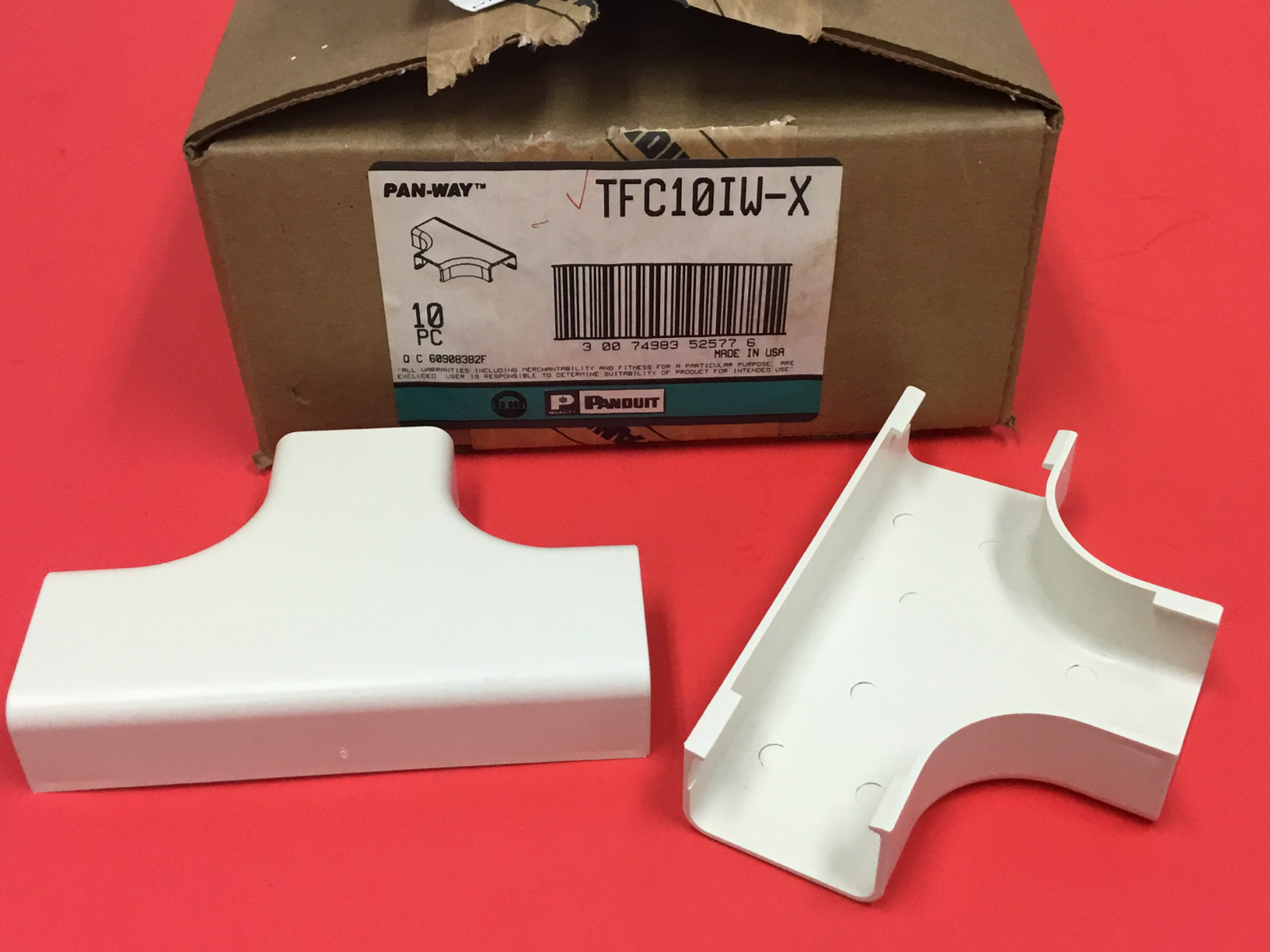 Lot of (10) - Panduit - P/N: TFC10IW-X - Tee Cover Fitting - NEW