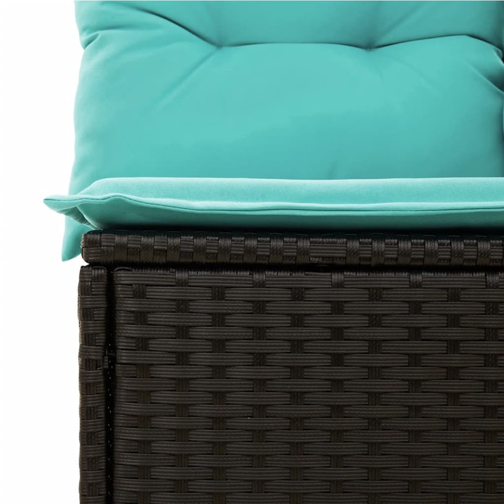 Garden Sofa Black 64.96 x 24.41 x 27.17 in Poly rattan