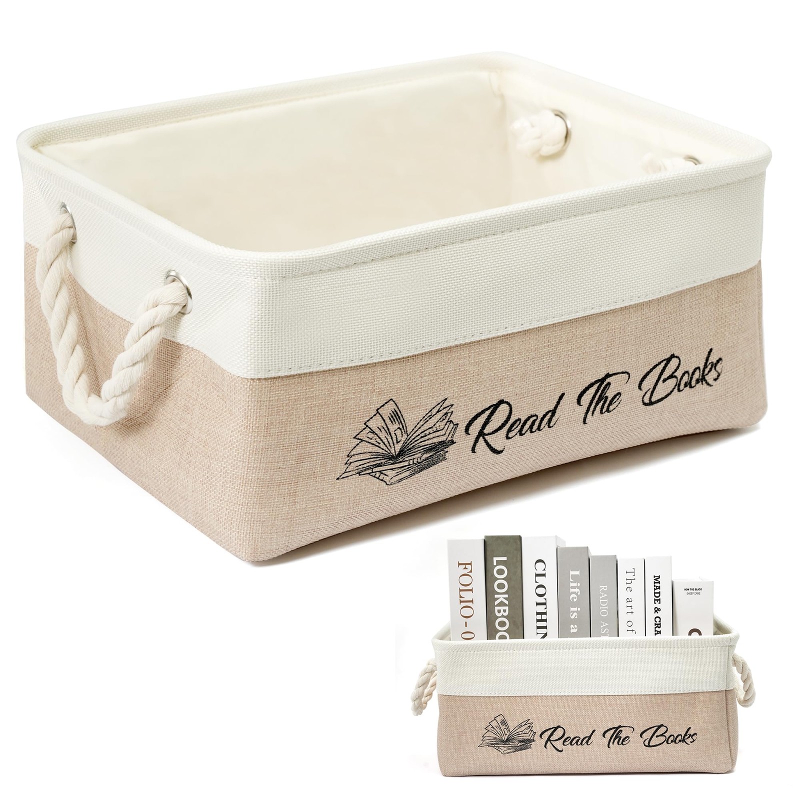 Book Storage Baskets for Organizing, Book Lover Gifts Read The Books List Sto...