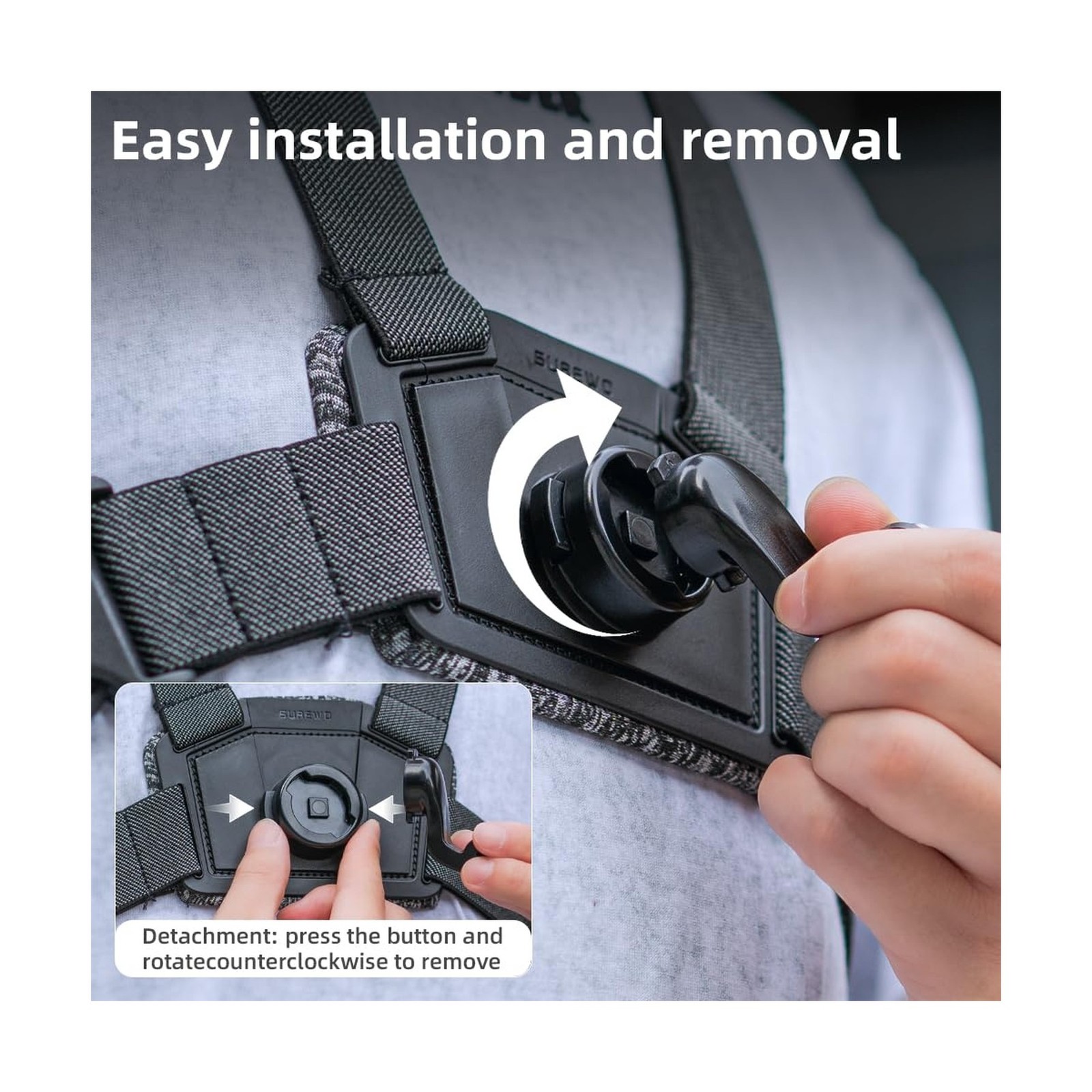 Quick Release Adjustable Chest Mount Harness Strap，Chest Strap ... FAST U