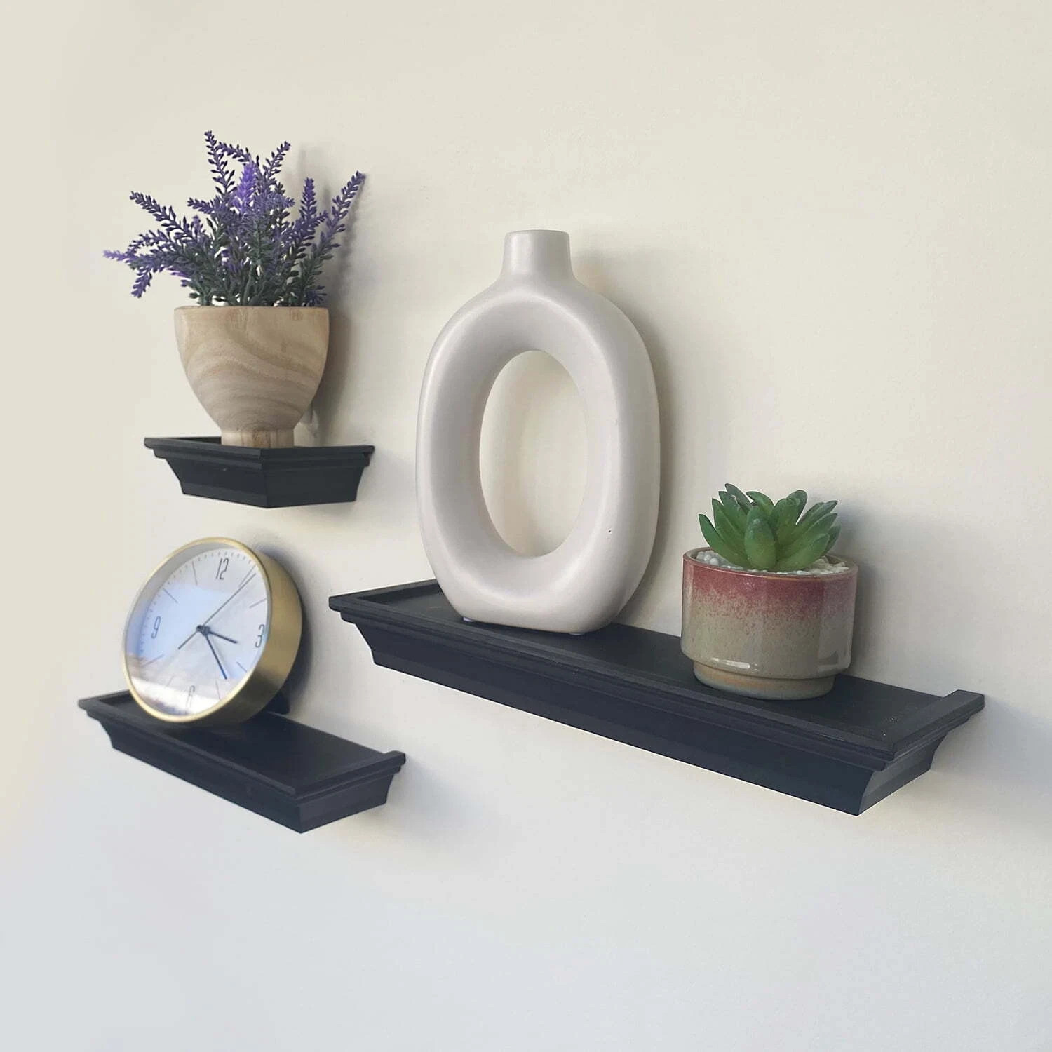 Mainstays Decorative Shelf Set - 3 Pieces Black
