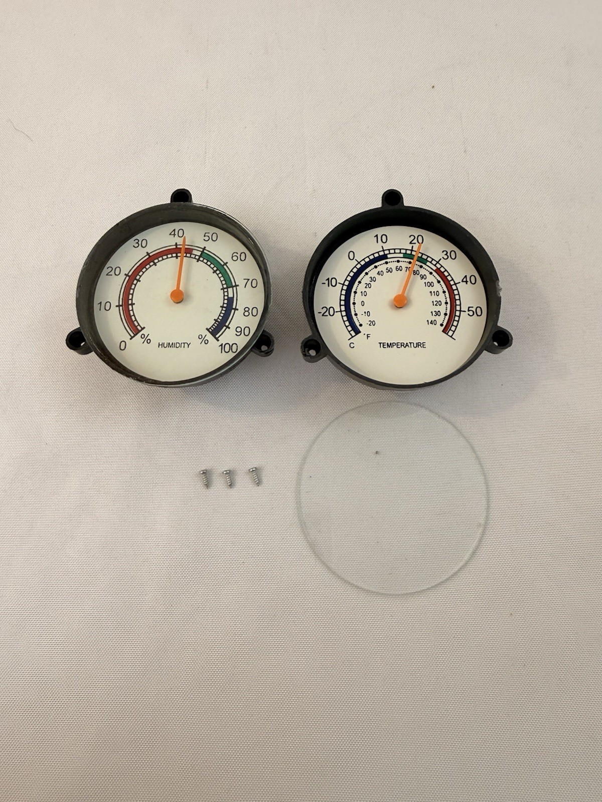 Hosfelt Analog Temperature & Humidity Gauge Panel Meter Set NOS FAST SHIP