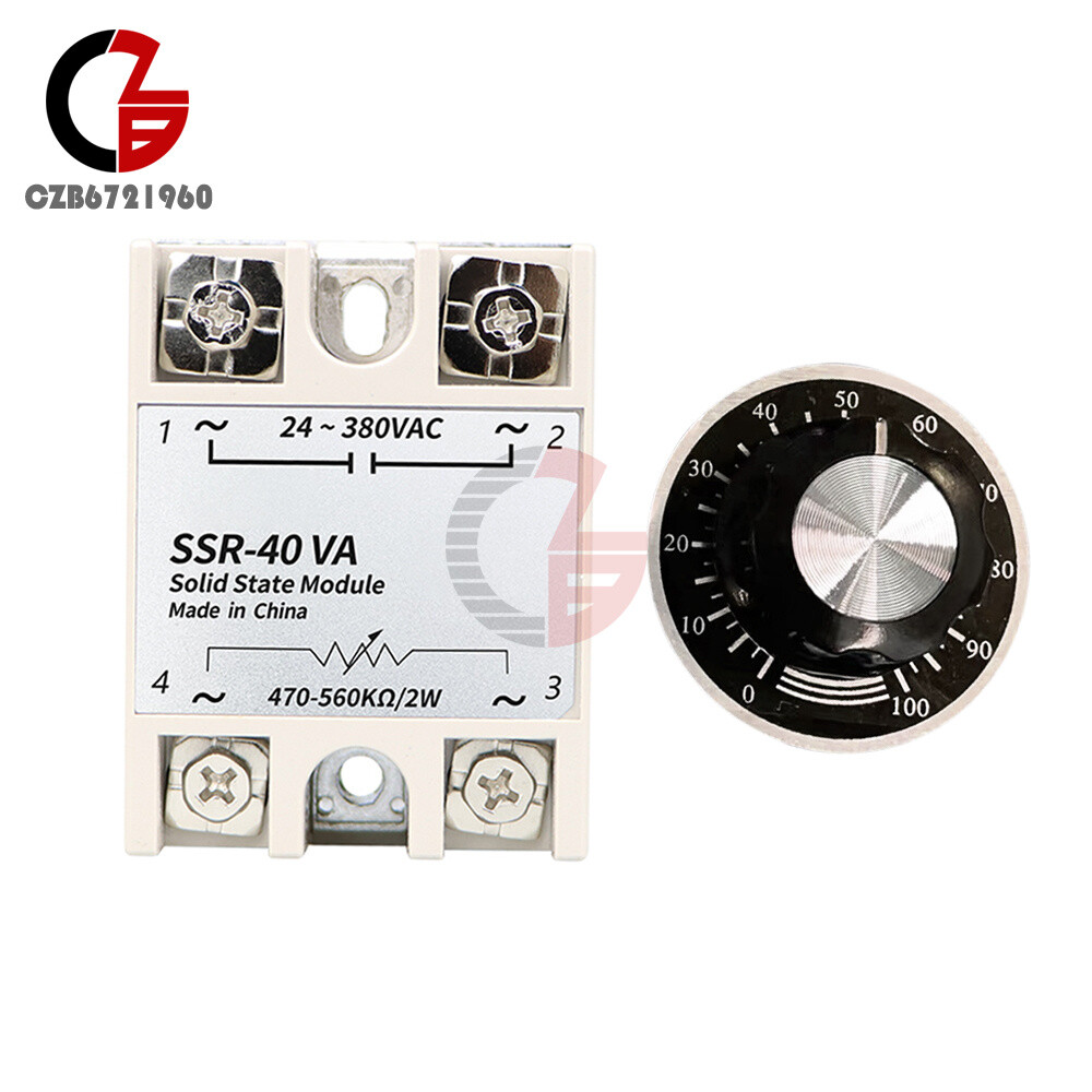 Solid State Relay Module with Knob Dial SSR-10VA SSR-25VA 40VA 60VA 80VA 100VA