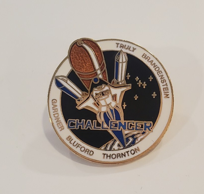 Collectible NASA STS-8 Space Shuttle Challenger Lapel Hat Pin First Night Launch