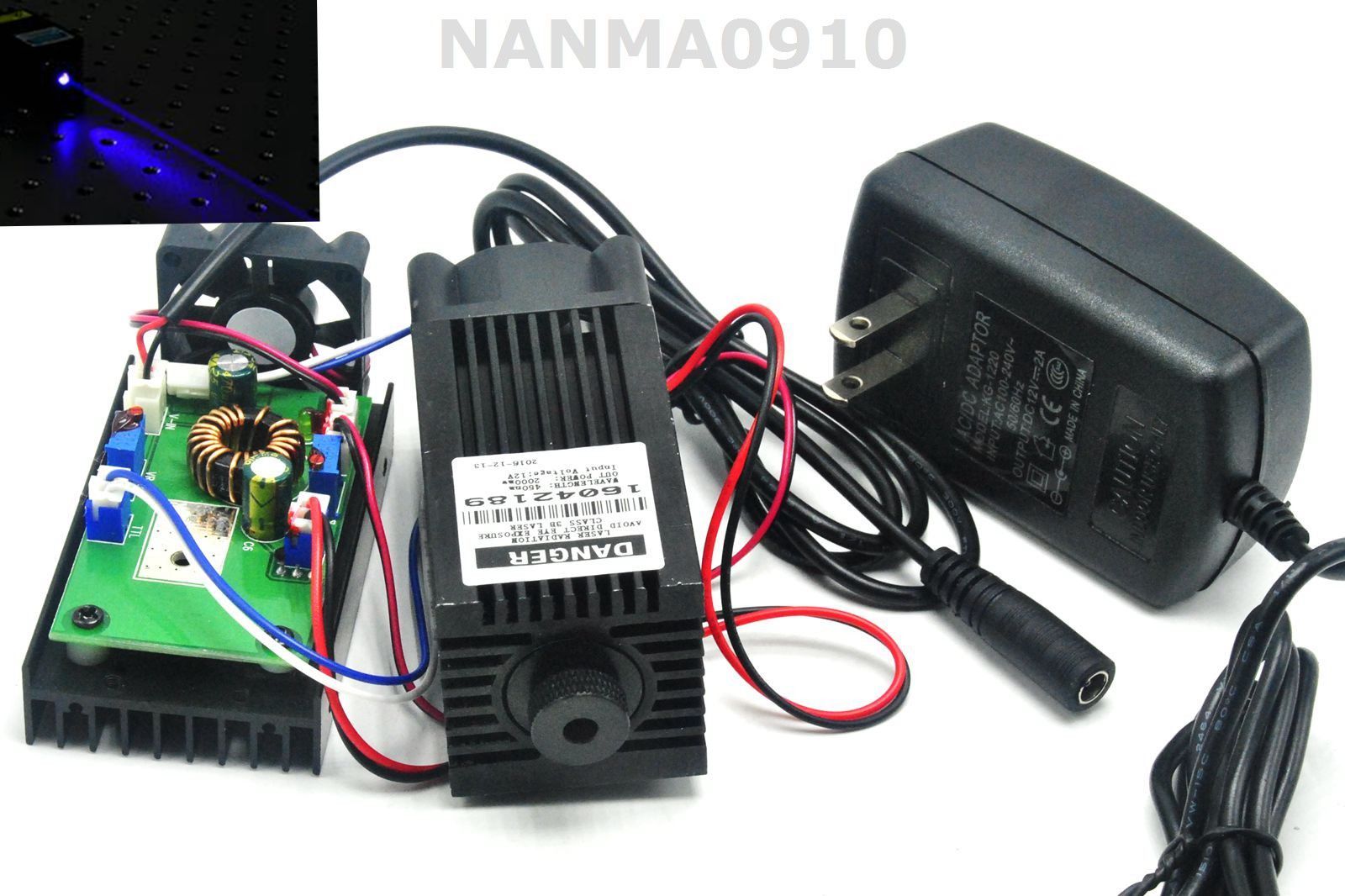 Focusable TTL 4W 4000mW 445nm 450nm Blue Laser Module w Adapter for Engraving