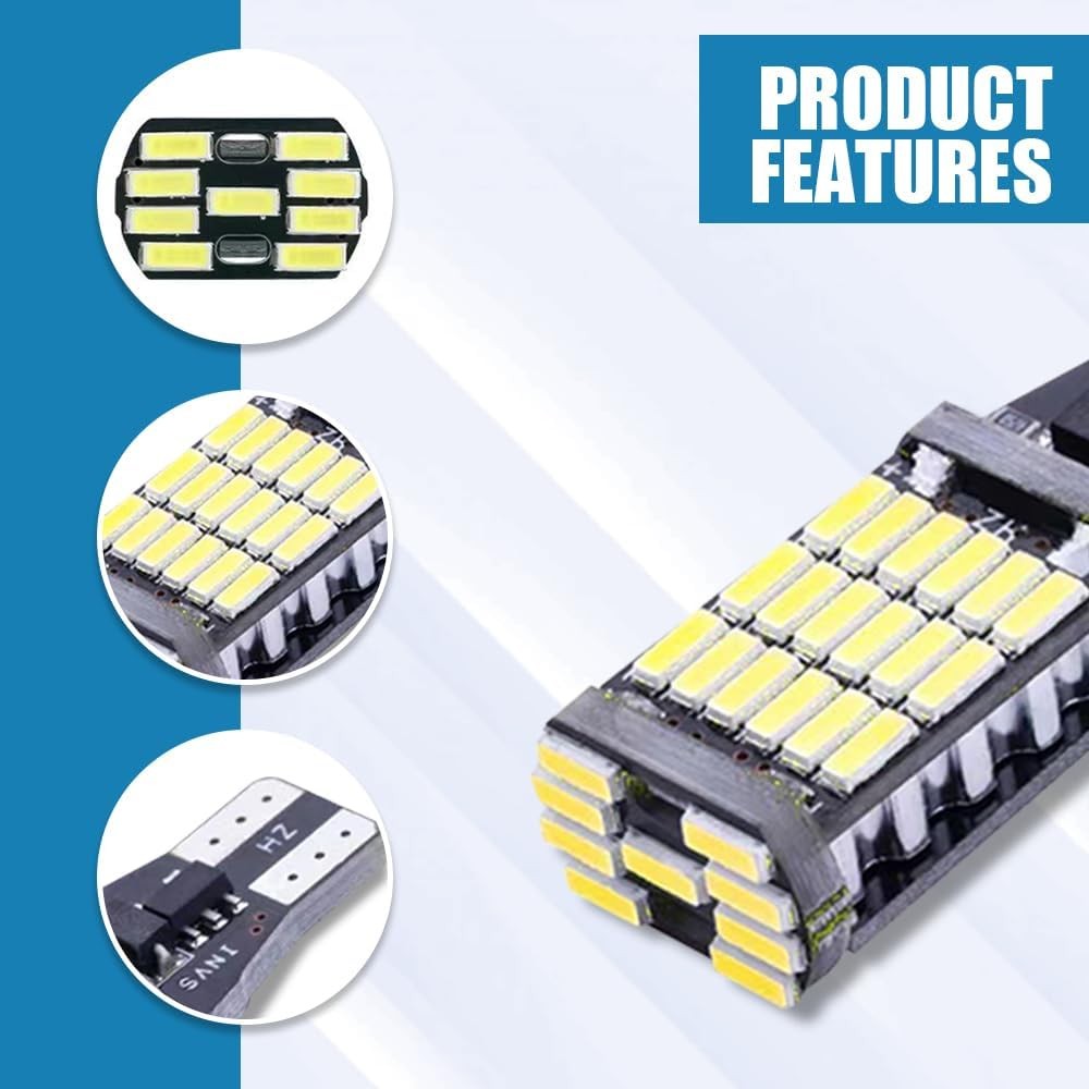 4PCS LED Reverse Lights, 6500K Super Brightness 45SMD-4014 Chipsets for White