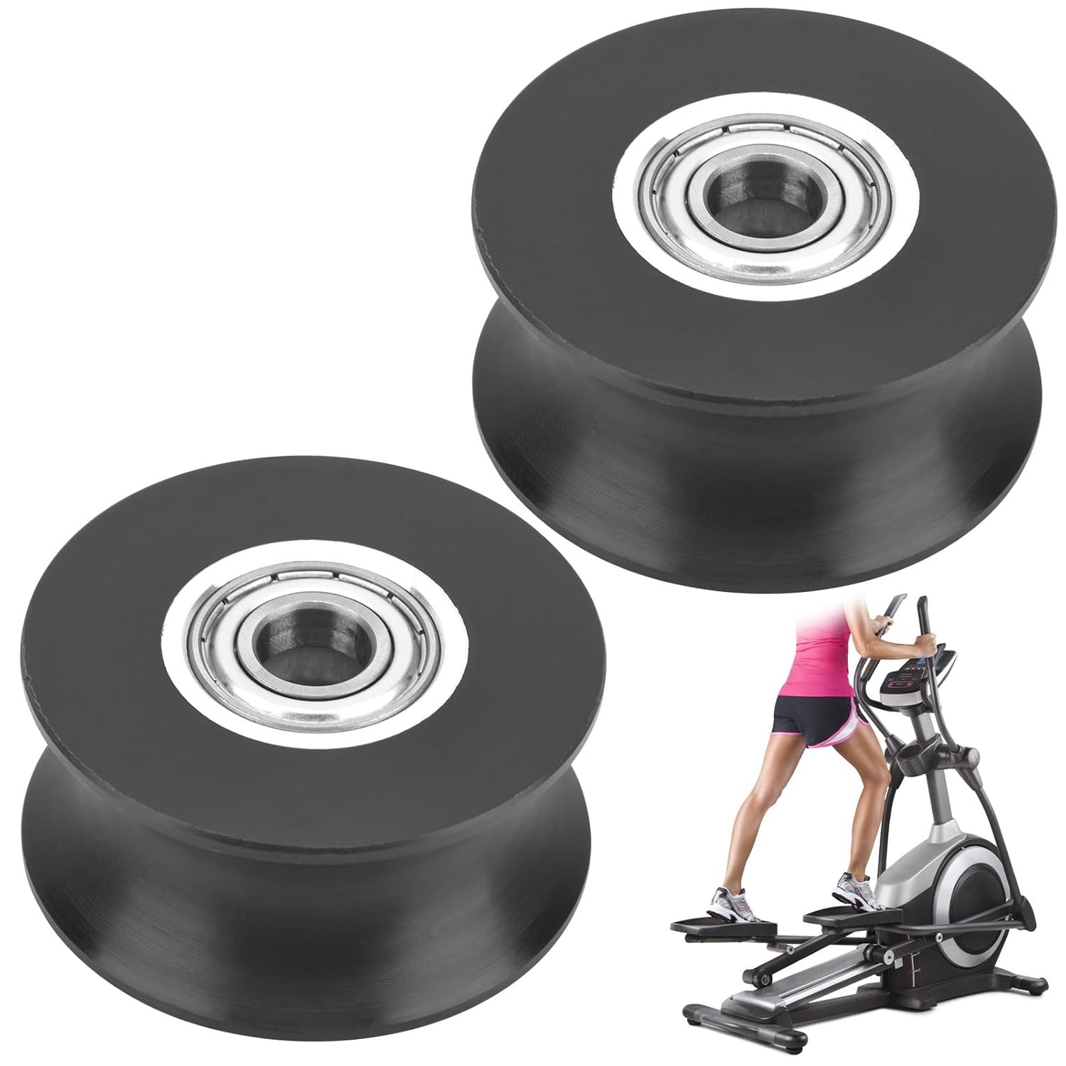 (2)Elliptical Roller Wheel 340773 Suitable For NordicTrack ProForm Gold's Gym E
