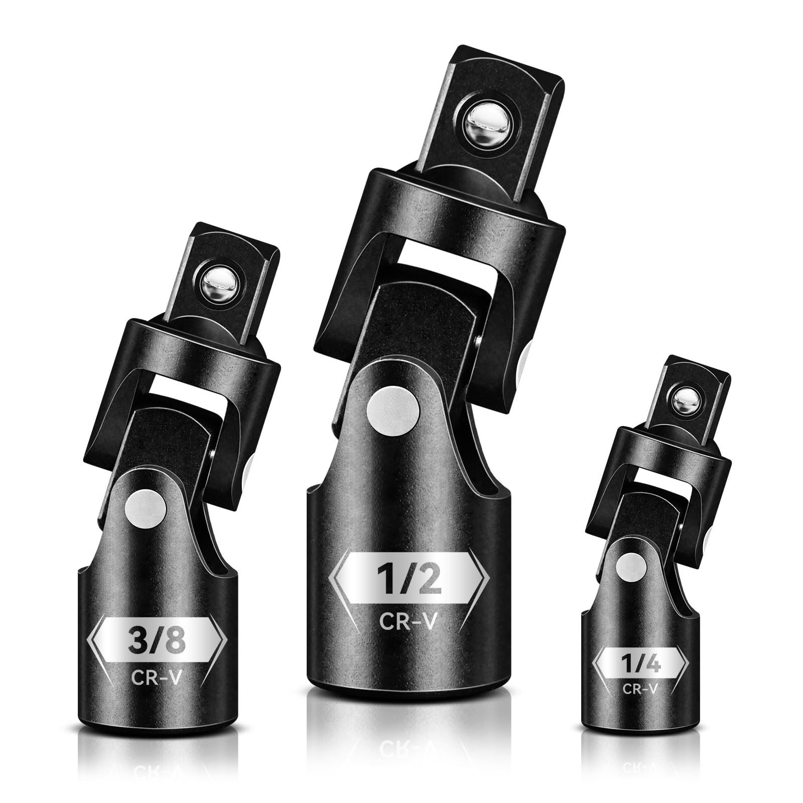 BLACKROBOT Universal Joint Set 3PCS, 1/2" 3/8" 1/4" Drive Socket Adapter Set,...