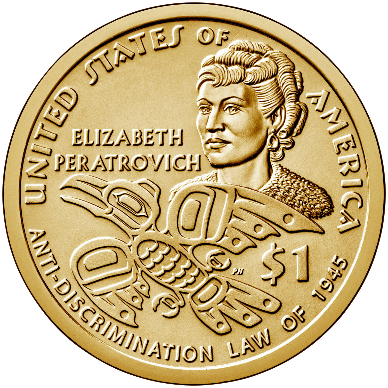 2020 P $1 Native American - Elizabeth Peratrovich