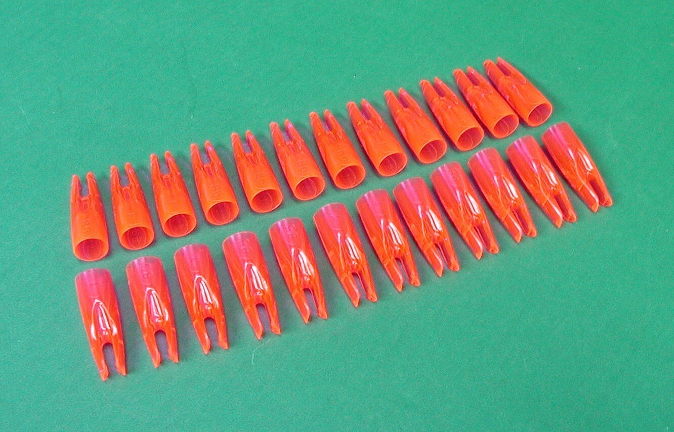 New Bohning T Nocks - Arrow Nocks - 21/64" - Rose Red / Flo Red - 2 Dozen