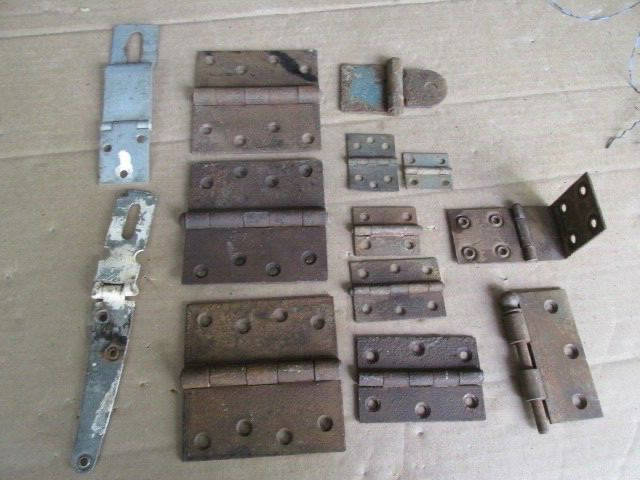 Vintage Door Gate Shed Box Lid Hinge Antique Salvage Lot of 12 + Bonus  N1
