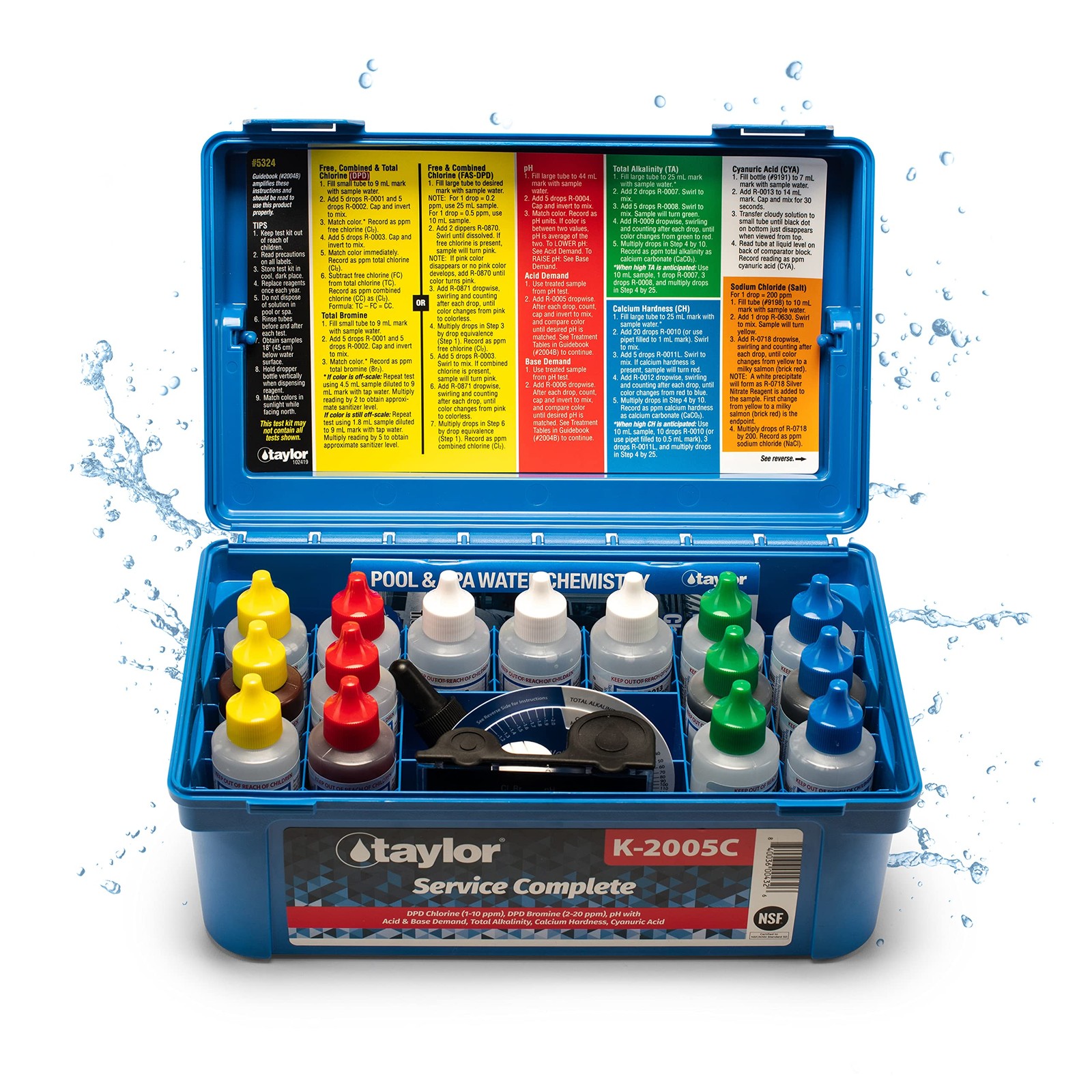 Taylor Complete Pool Spa Test Kit High Range K-2005C 2oz Reagents