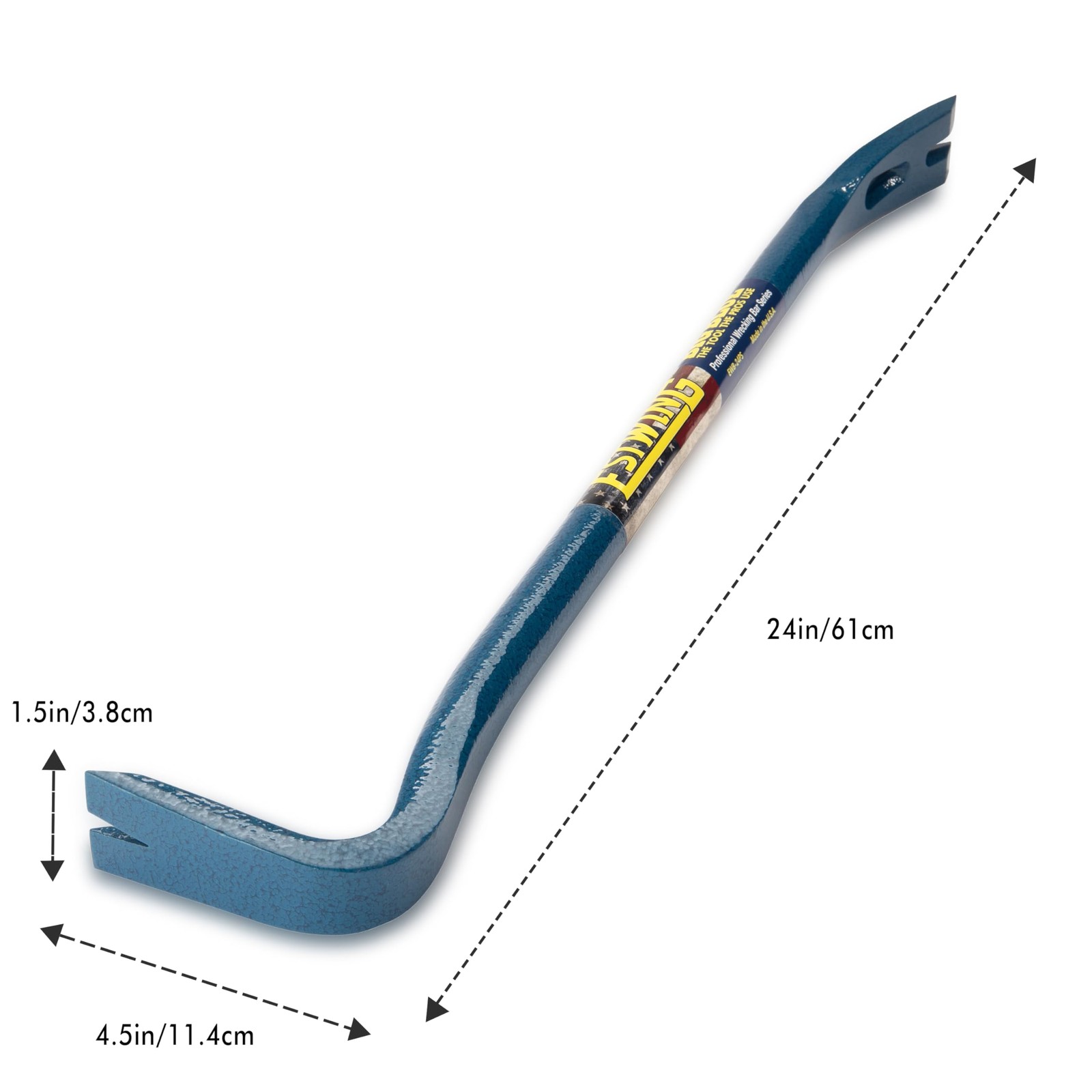 Estwing 24 Inch Blue Gooseneck Crow Bar High Leverage Nail Puller Tool