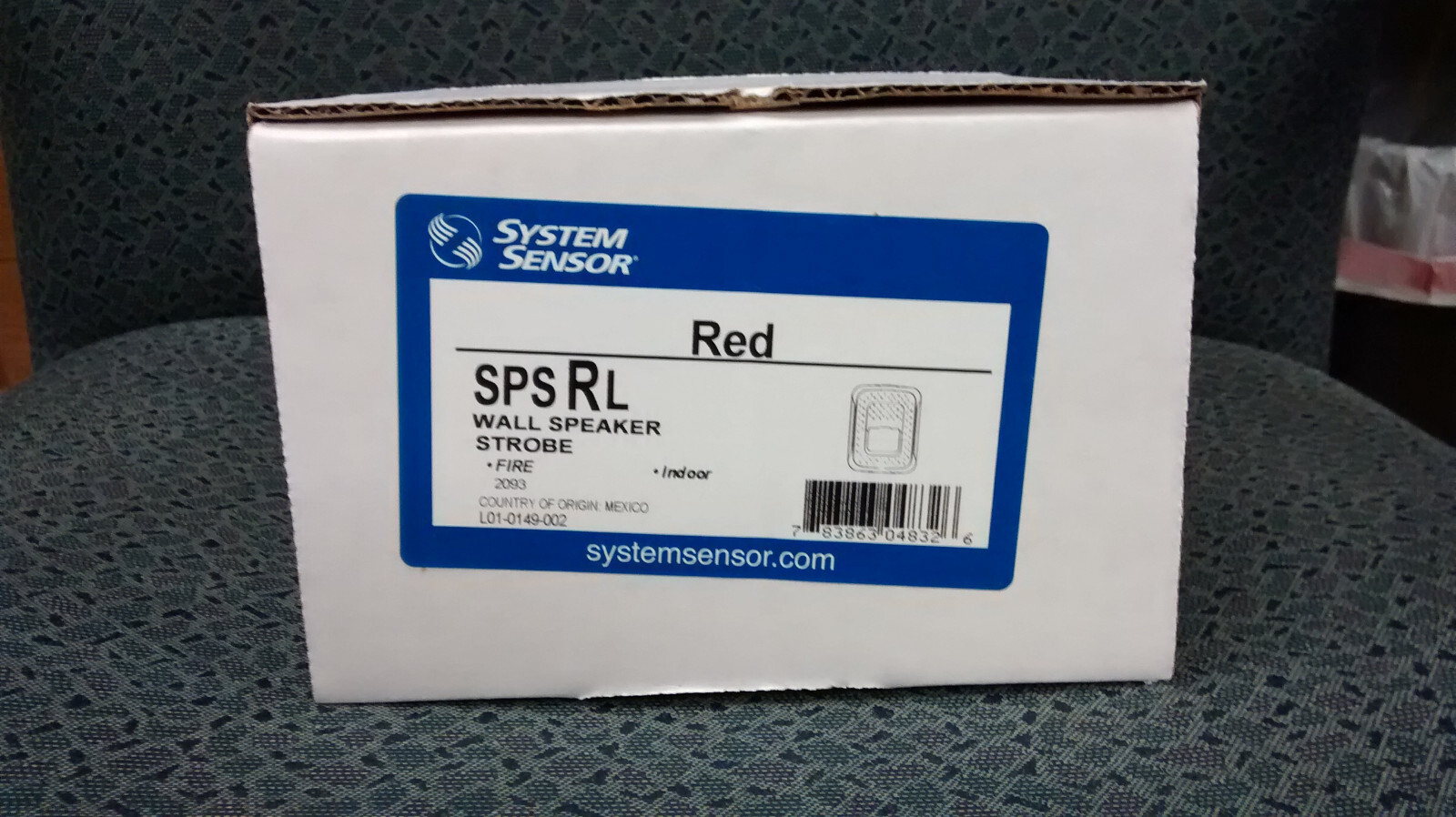 Speaker/Strobe, 12/24 Volt, Red, Wall Mount, System Sensor #SPSRL