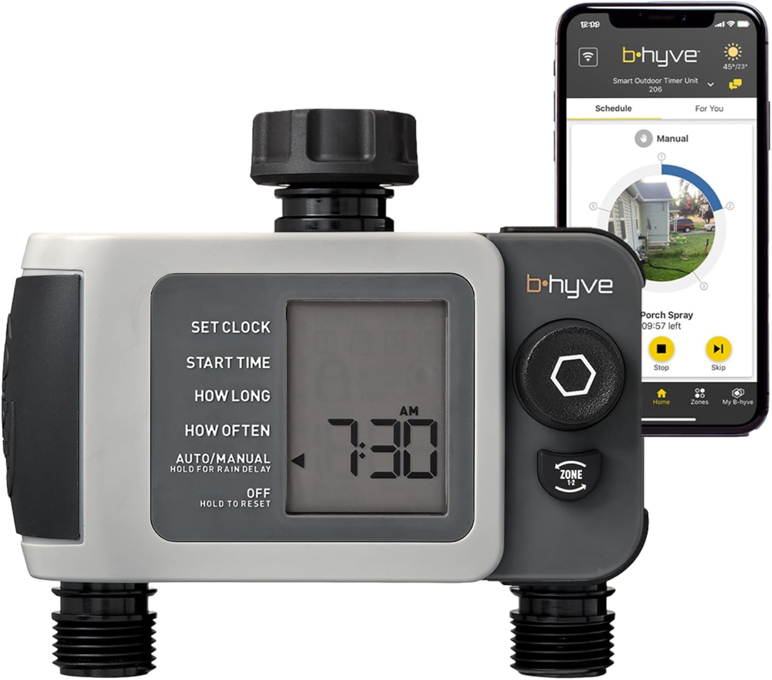 B-Hyve XD Smart 2-Port Hose Watering Timer for Effortless Garden Care