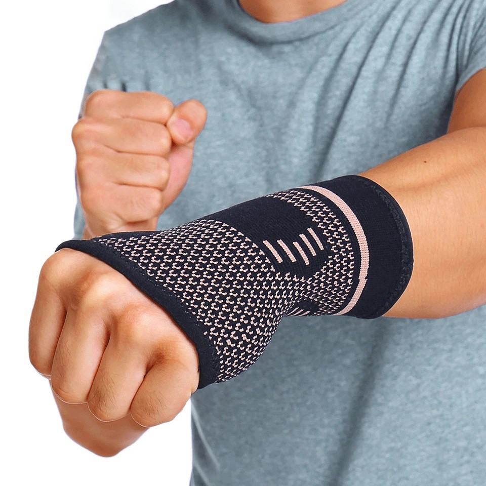 2pcs Copper Wrist Compression Sleeve Comfortable Hand Brace Support for Arthriti