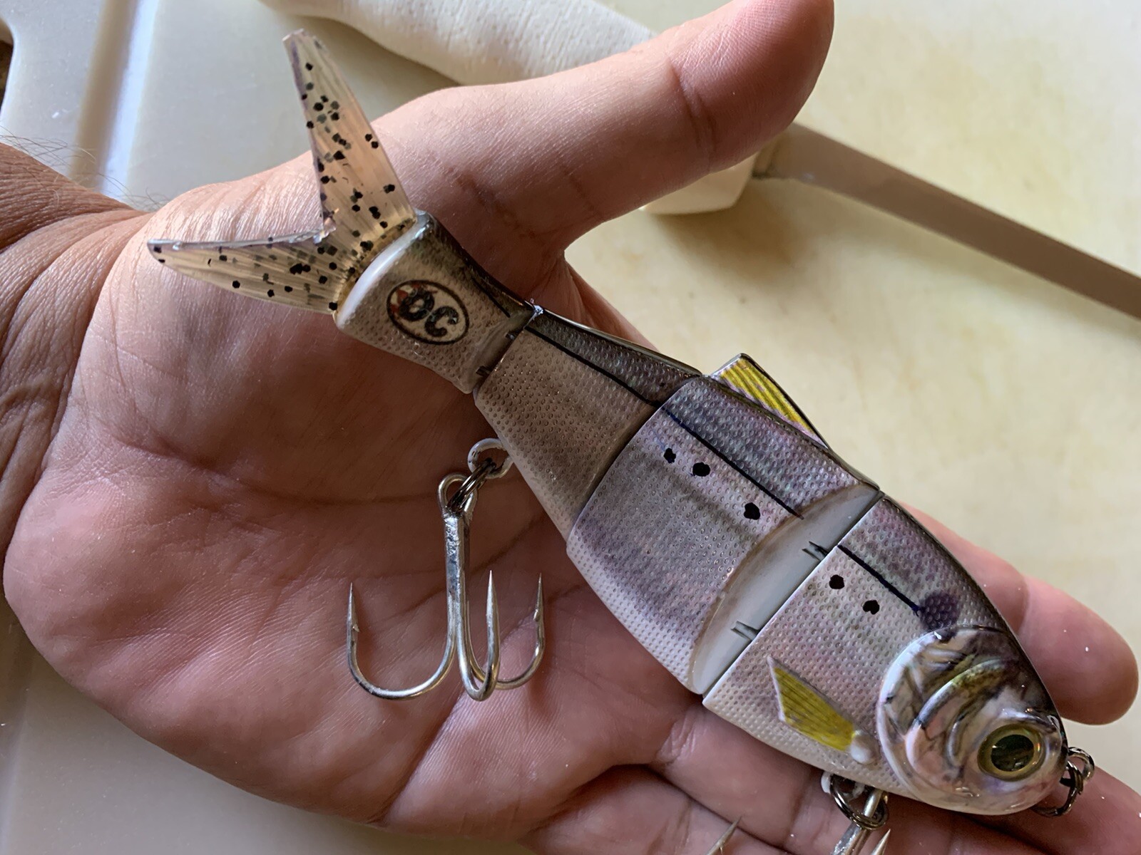 Pogie Lure SHAD Menhaden 2.30 oz. Orig. OC Swimbait White Bait 🔥BASS/Striper