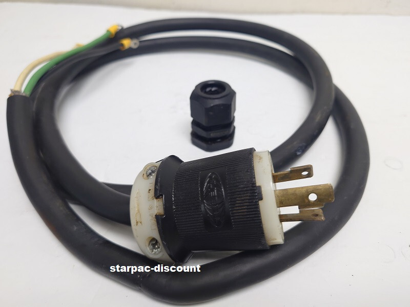 OEM Pitco 60129101 Power Cord w/ Twist Lock Plug NEMA‐L6‐30P, 30A, 250V, HBL2621