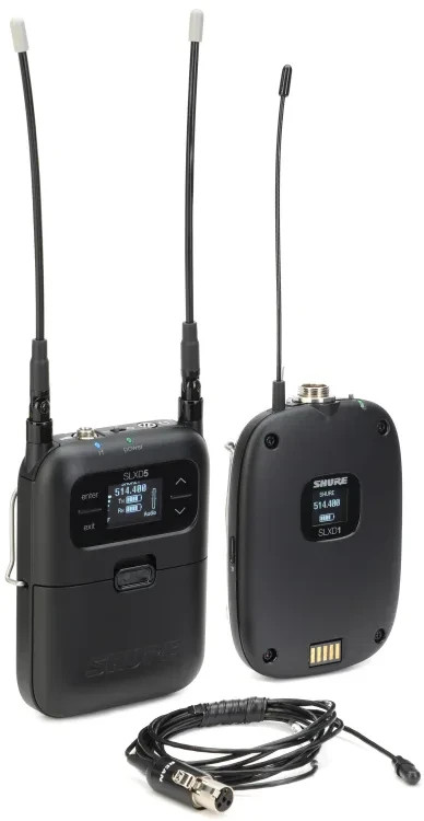 Shure SLXD15/DL4B Portable Digital Wireless Microphone  System Lavalier Band H55