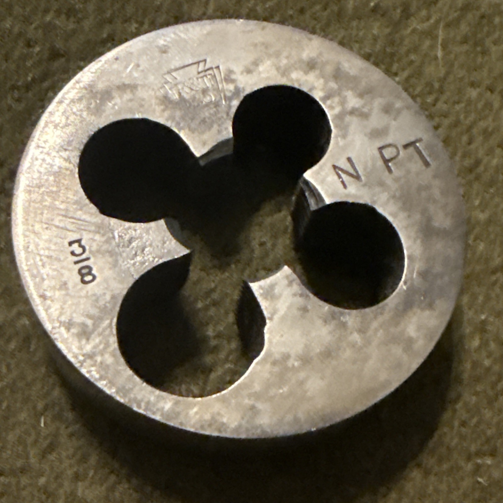 Vintage 3/8 NPT Round Die 2" OD CS Keystone Tool  USA 🇺🇸