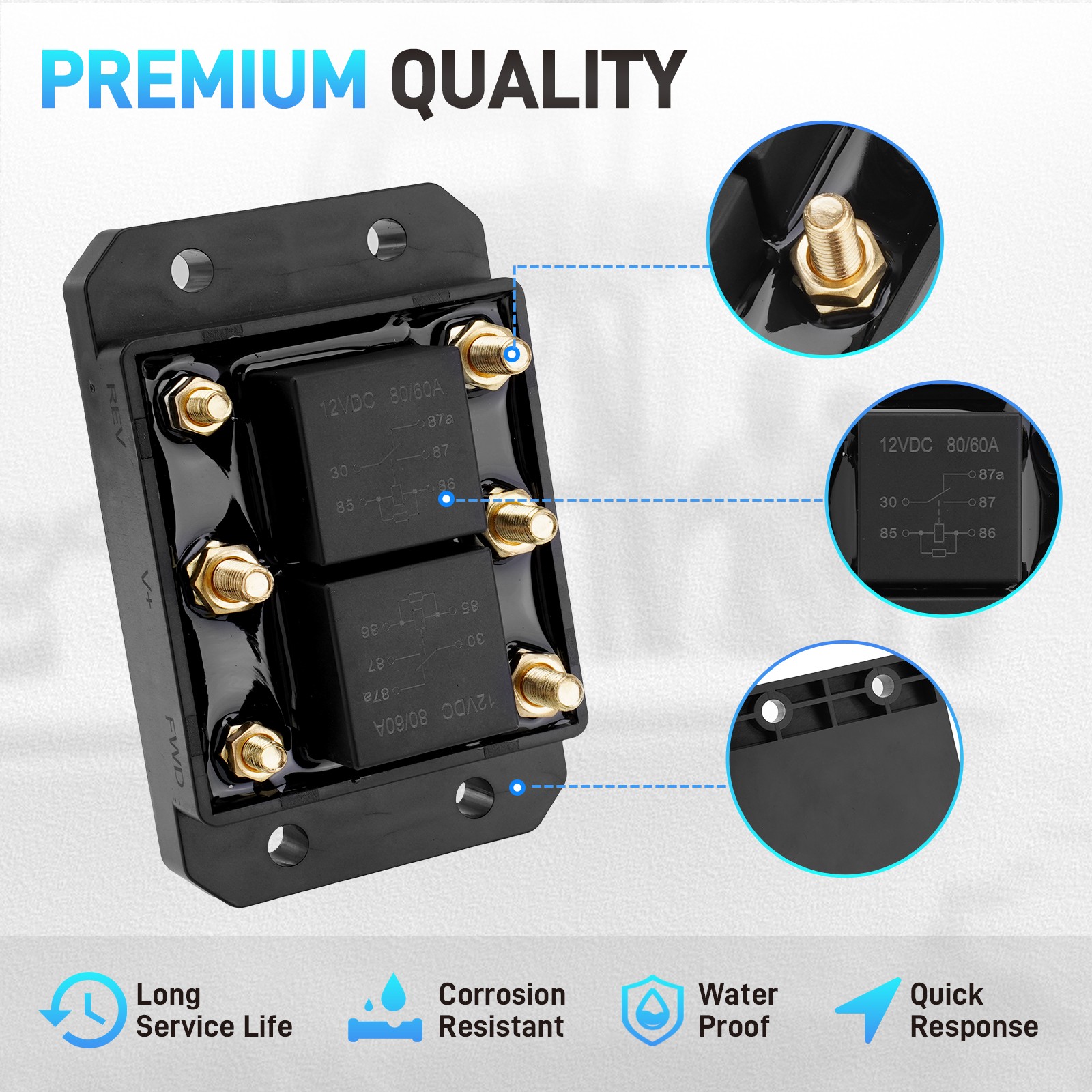 2PCS Forward & Reverse Relay Module For Tarp Motor Winch Motor Snow Plow 24452