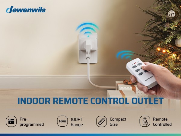 DEWENWILS Wireless Remote Switch 3 Outlet 100FT Range for Home Appliances