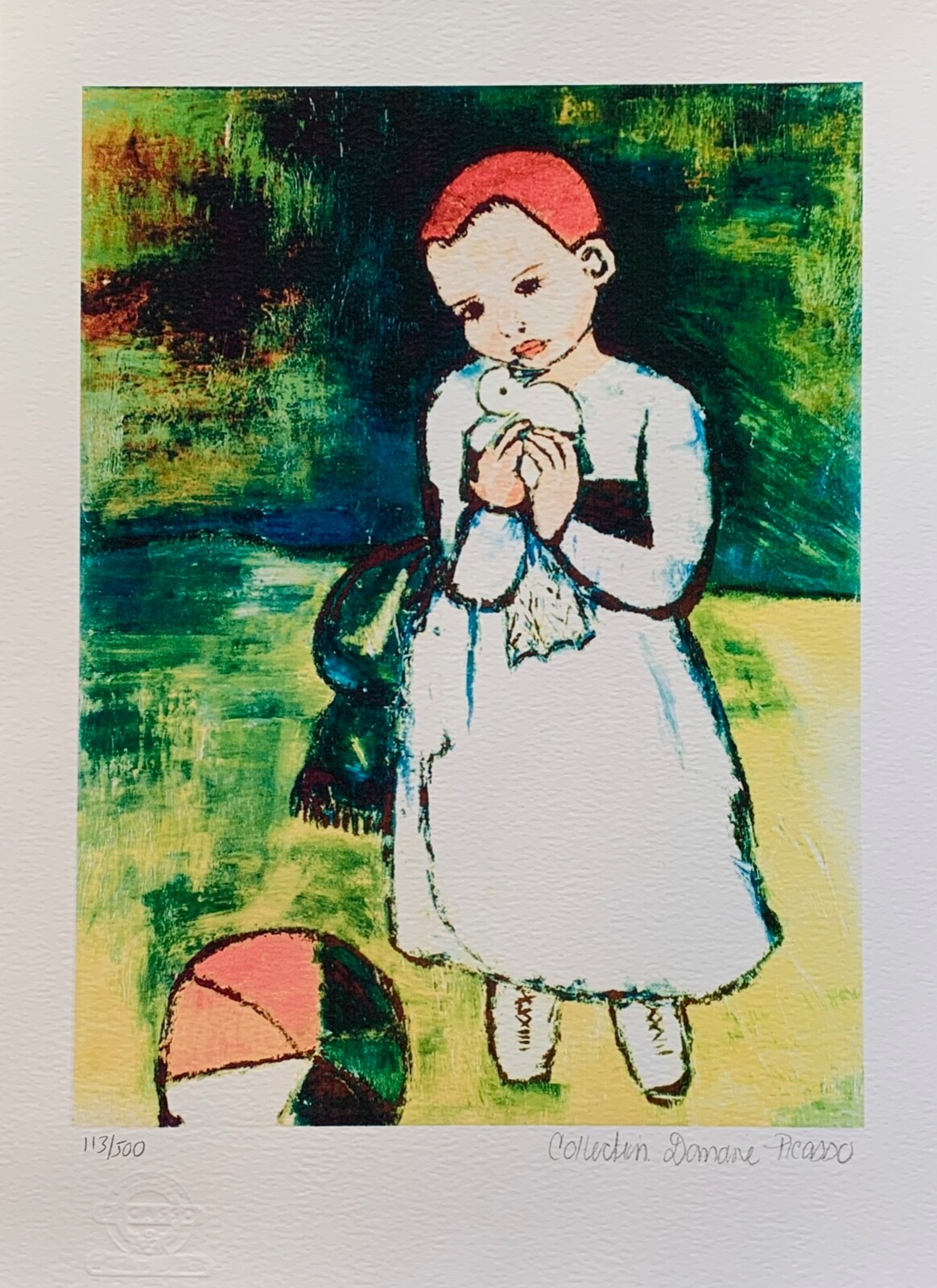 Pablo Picasso CHILD WITH DOVE Estate Signed Limited Edition Giclee Art 15" x 11"